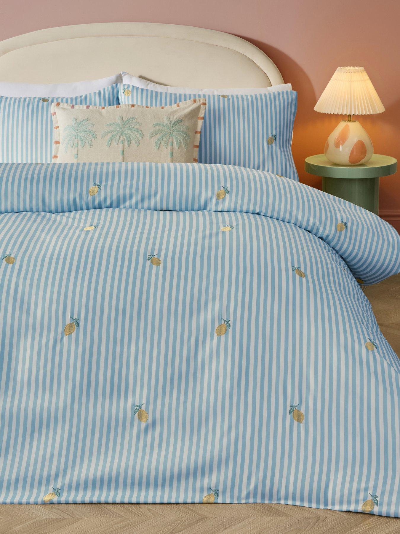Image 1 of 5 of The Very Collection Amalfi Embroidered Lemon Duvet Set