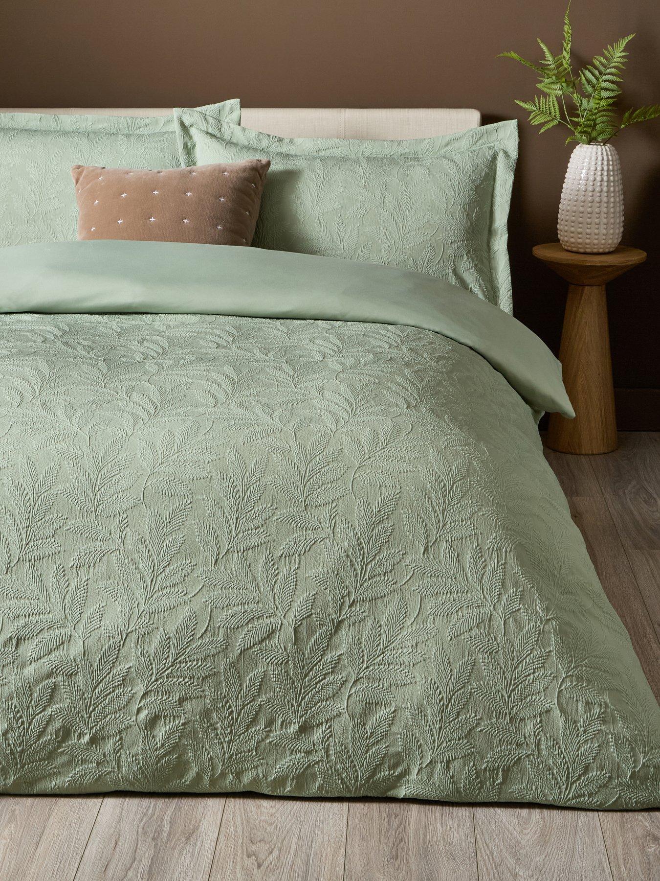 Image 1 of 5 of The Very Collection Eden Leaf Jacquard Duvet Set