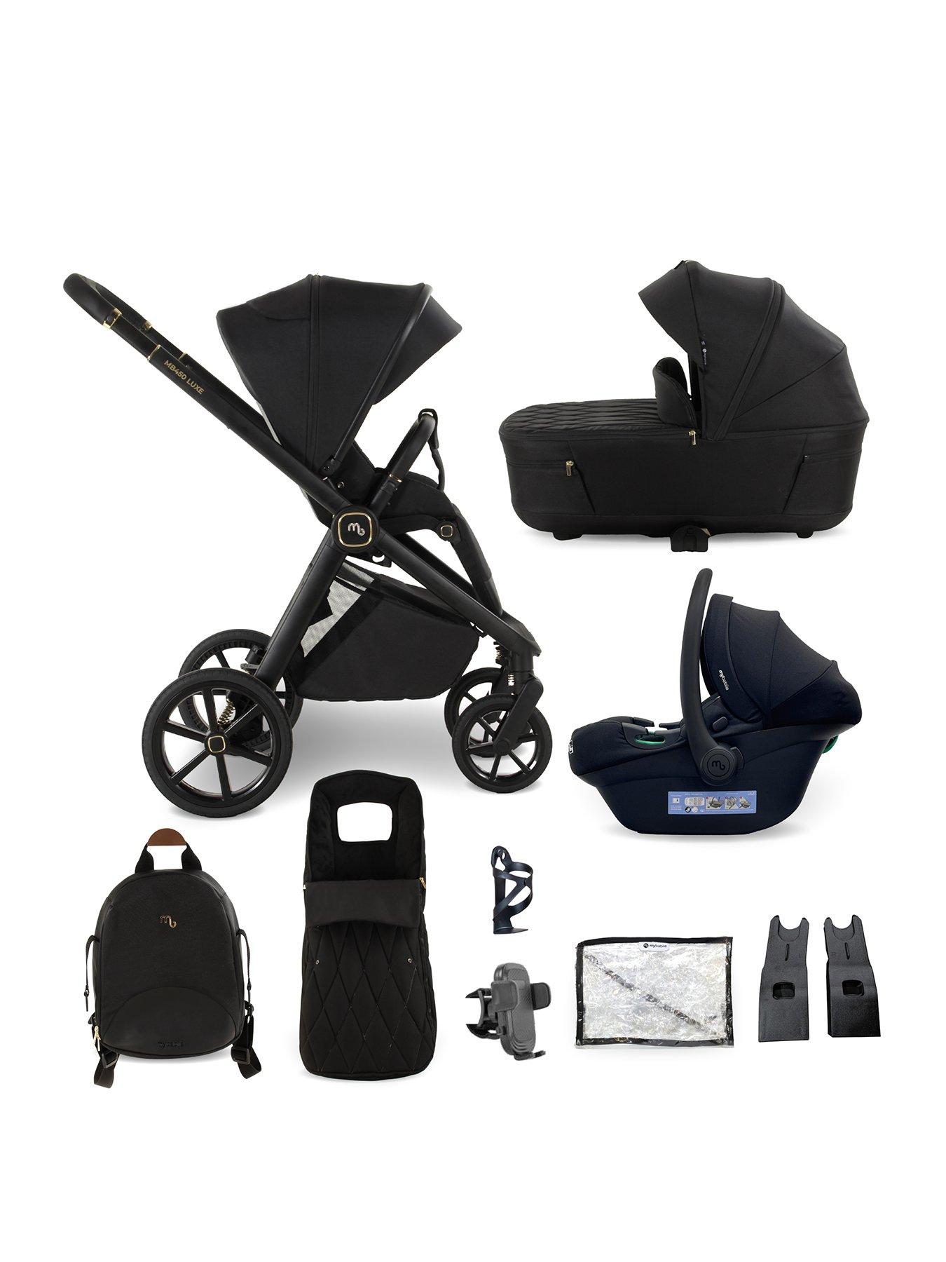 My Babiie My Babiie MB450 LUXE 3-in-1 Travel System with R129 Car Seat - Black