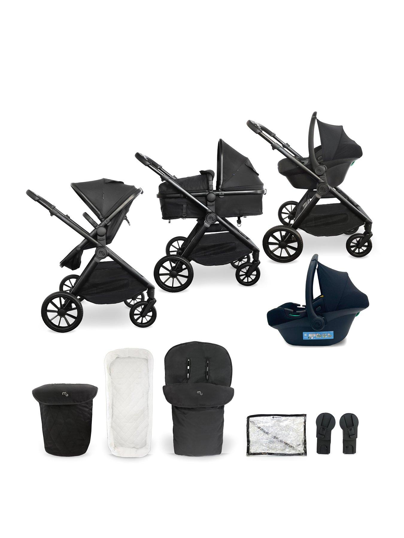 My Babiie My Babiie MB220 3-in-1 Travel System with R129 Car Seat - Black