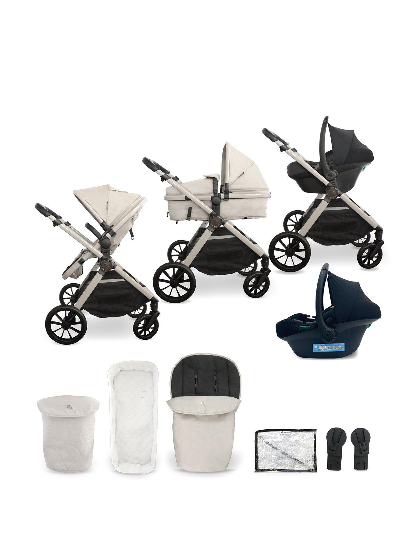 My Babiie My Babiie MB220 3-in-1 Travel System with R129 Car Seat - Ivory