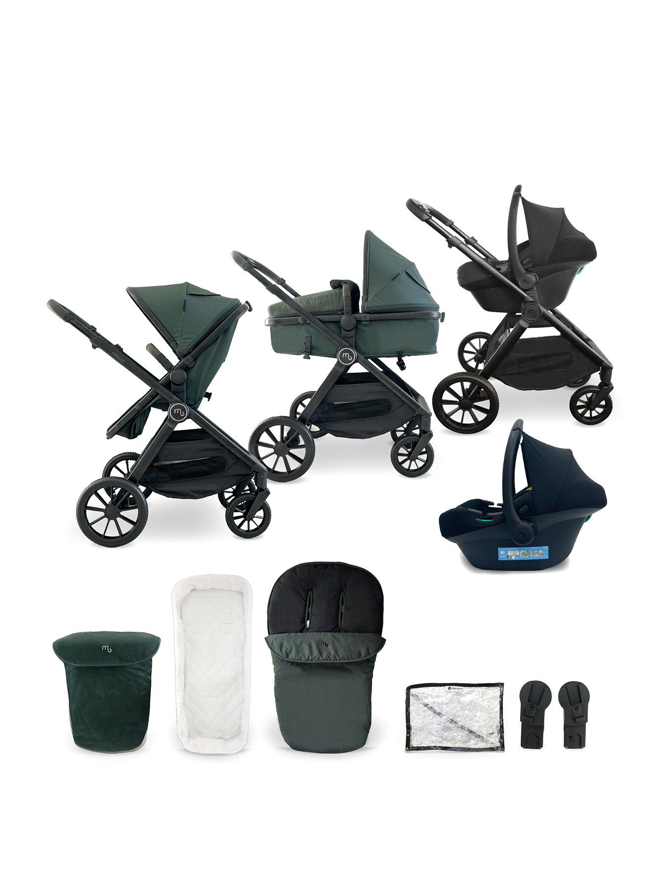 My Babiie My Babiie MB220 3-in-1 Travel System with R129 Car Seat - Forest Green