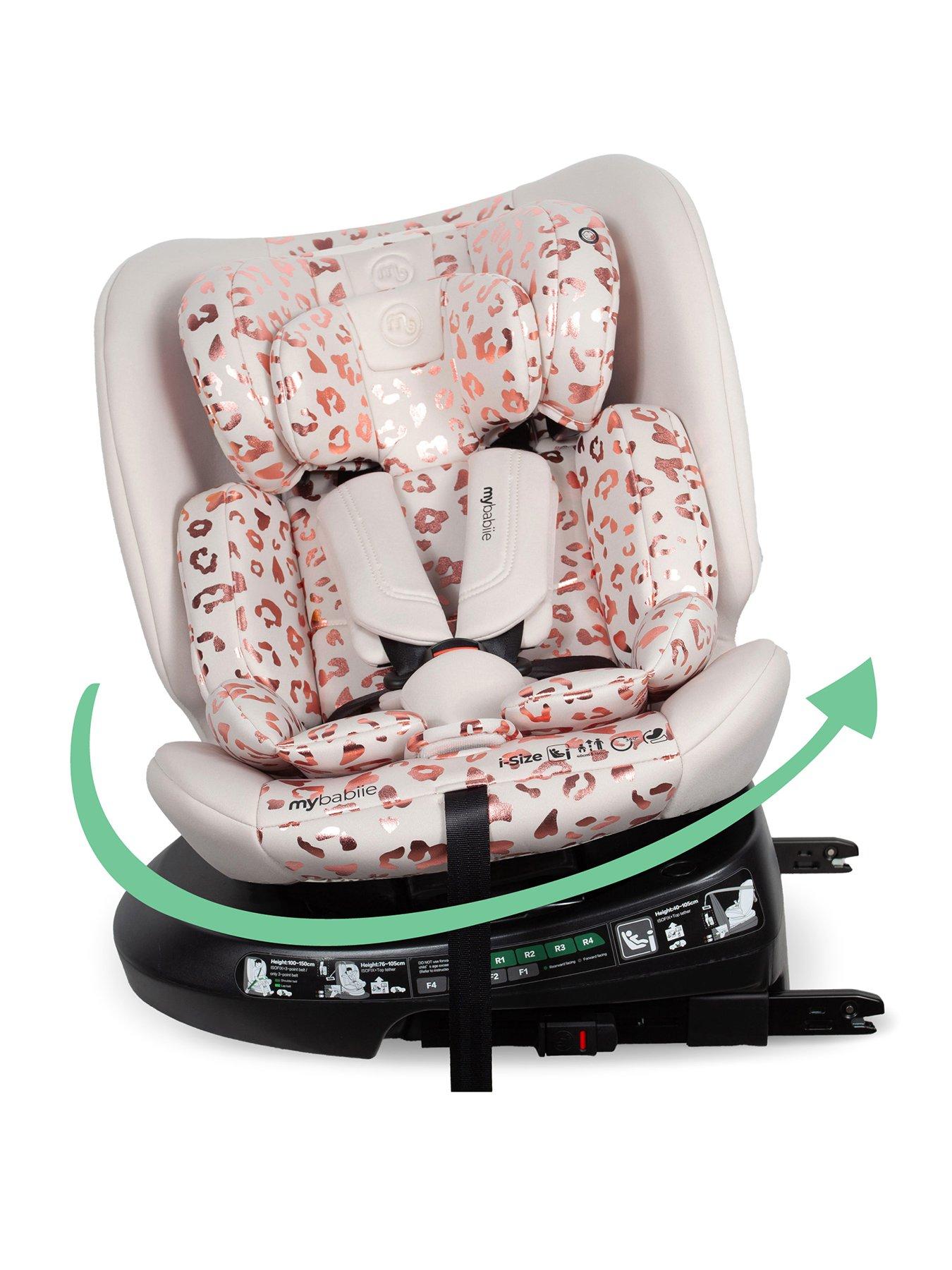 Image 1 of 8 of My Babiie My Babiie MBCS200 Spin R129 Car Seat with Top Tether - Pink Leopard
