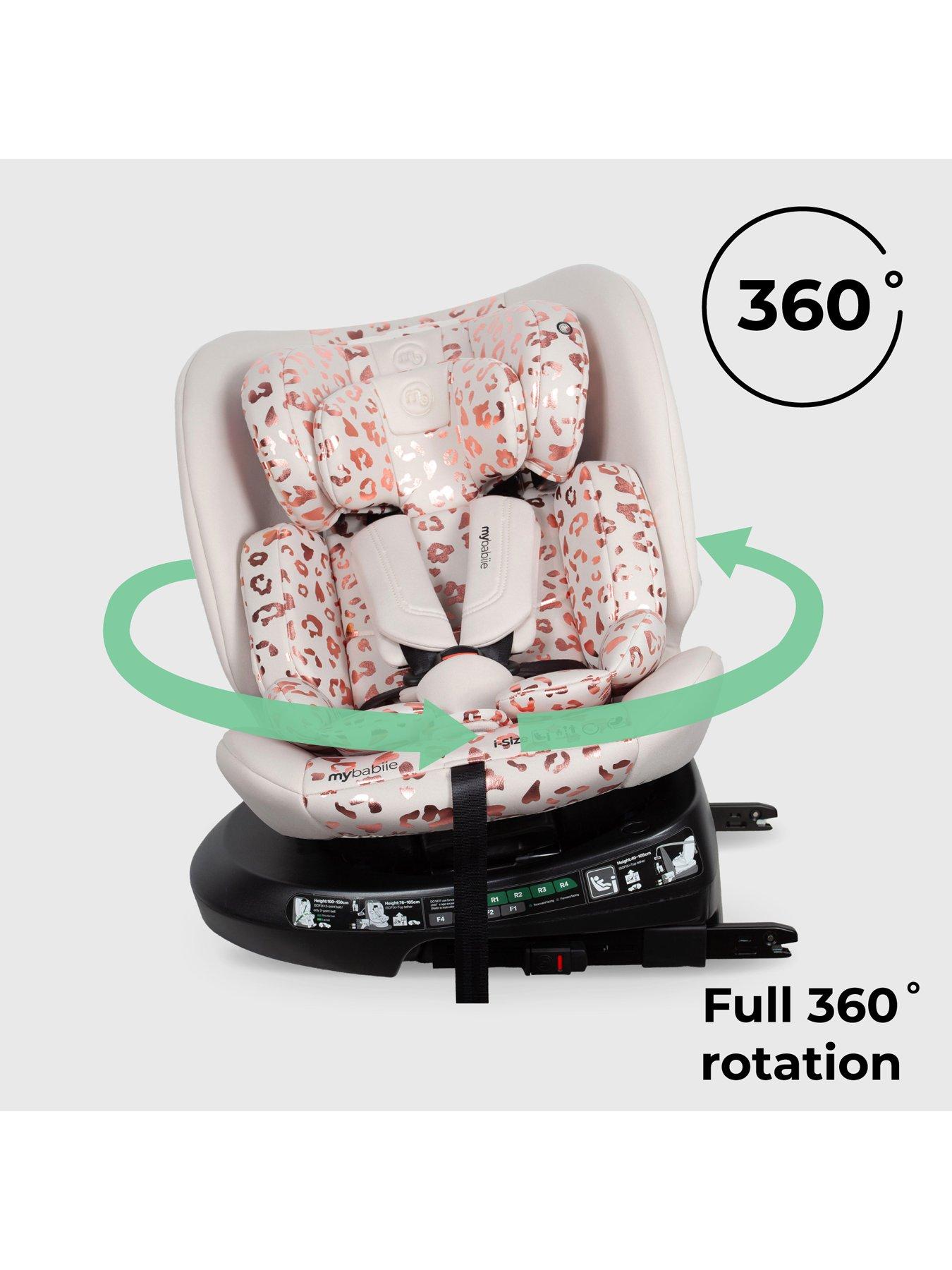 Image 3 of 8 of My Babiie My Babiie MBCS200 Spin R129 Car Seat with Top Tether - Pink Leopard