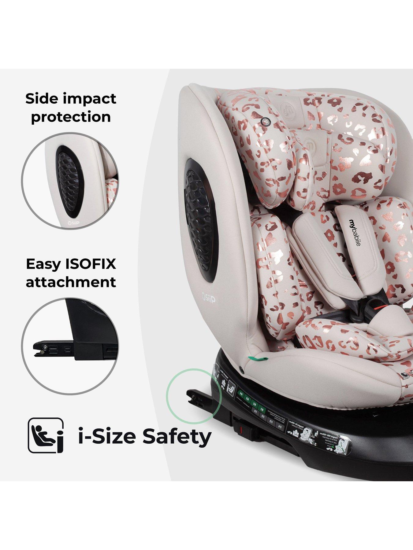 Image 5 of 8 of My Babiie My Babiie MBCS200 Spin R129 Car Seat with Top Tether - Pink Leopard