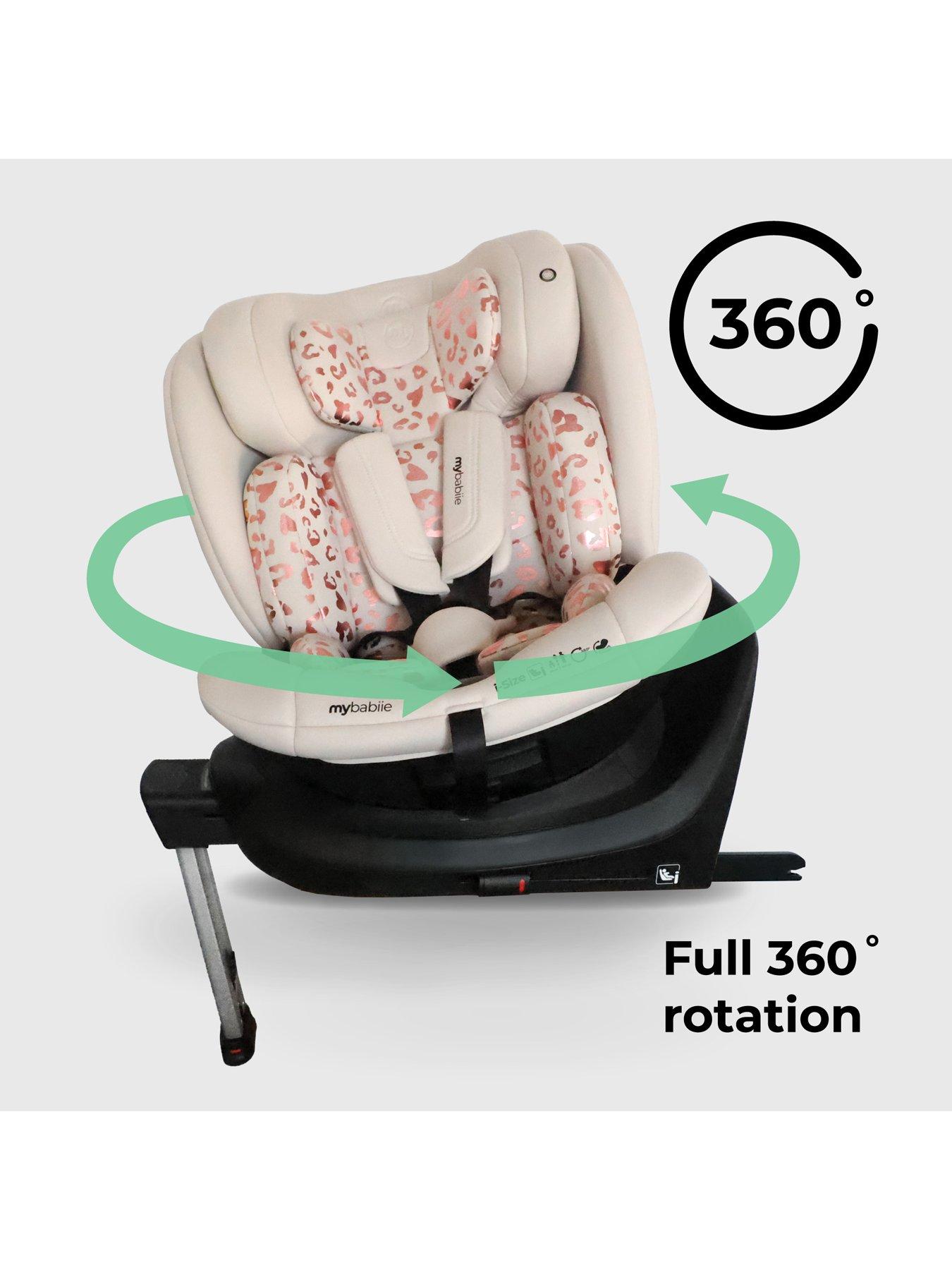 Image 5 of 7 of My Babiie My Babiie MBCS400 Spin R129 Car Seat with Support Leg - Pink Leopard