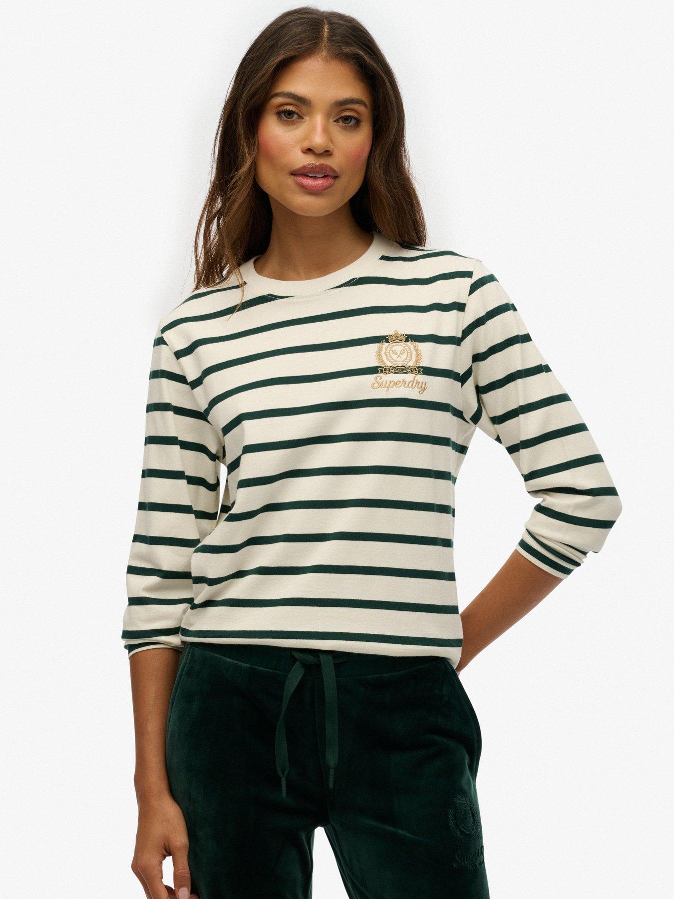 superdry-country-club-long-sleeve-stripe-top-whitefront