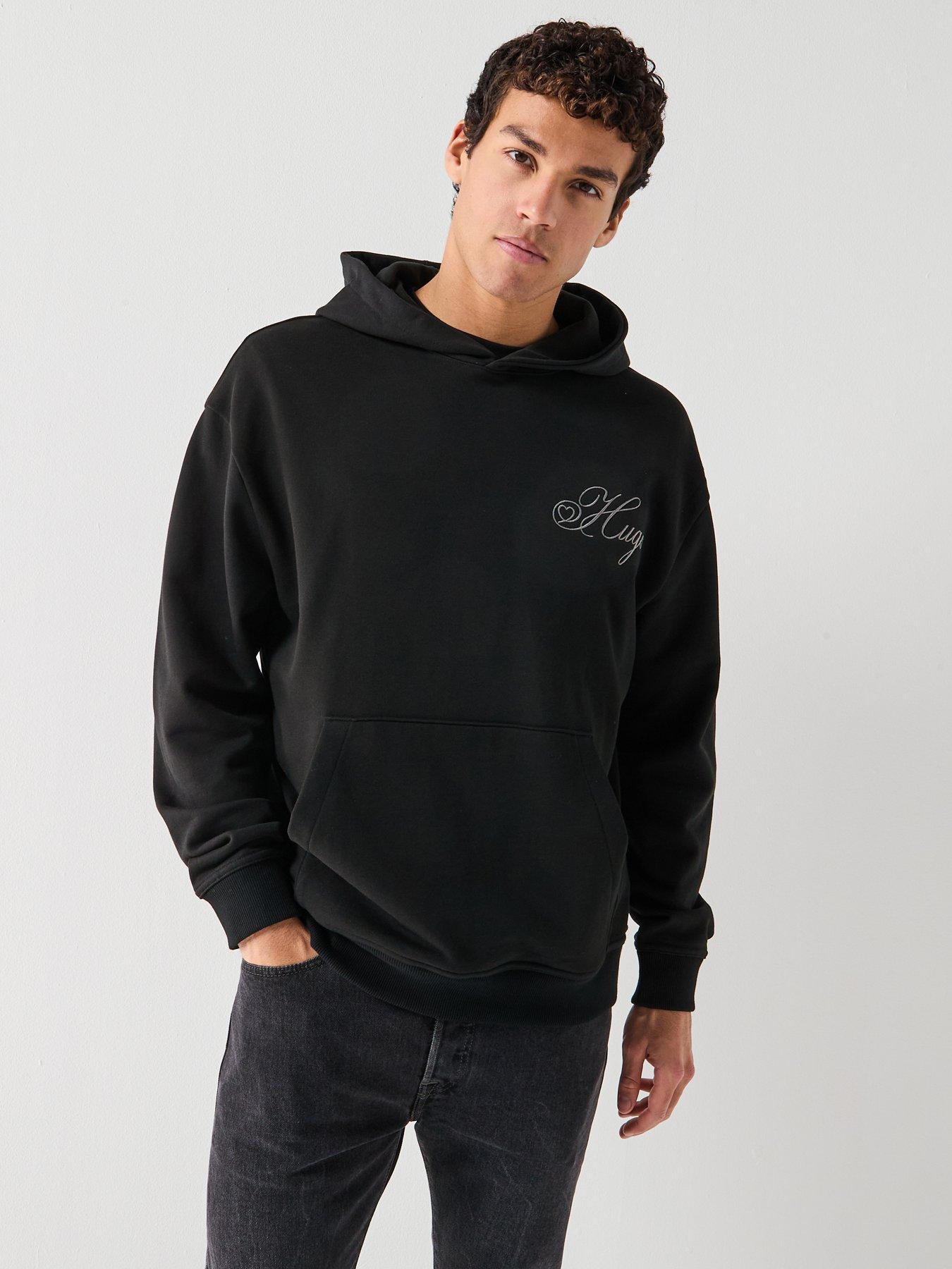 HUGO Hugo Dalento Script Logo Overhead Hoodie - Black