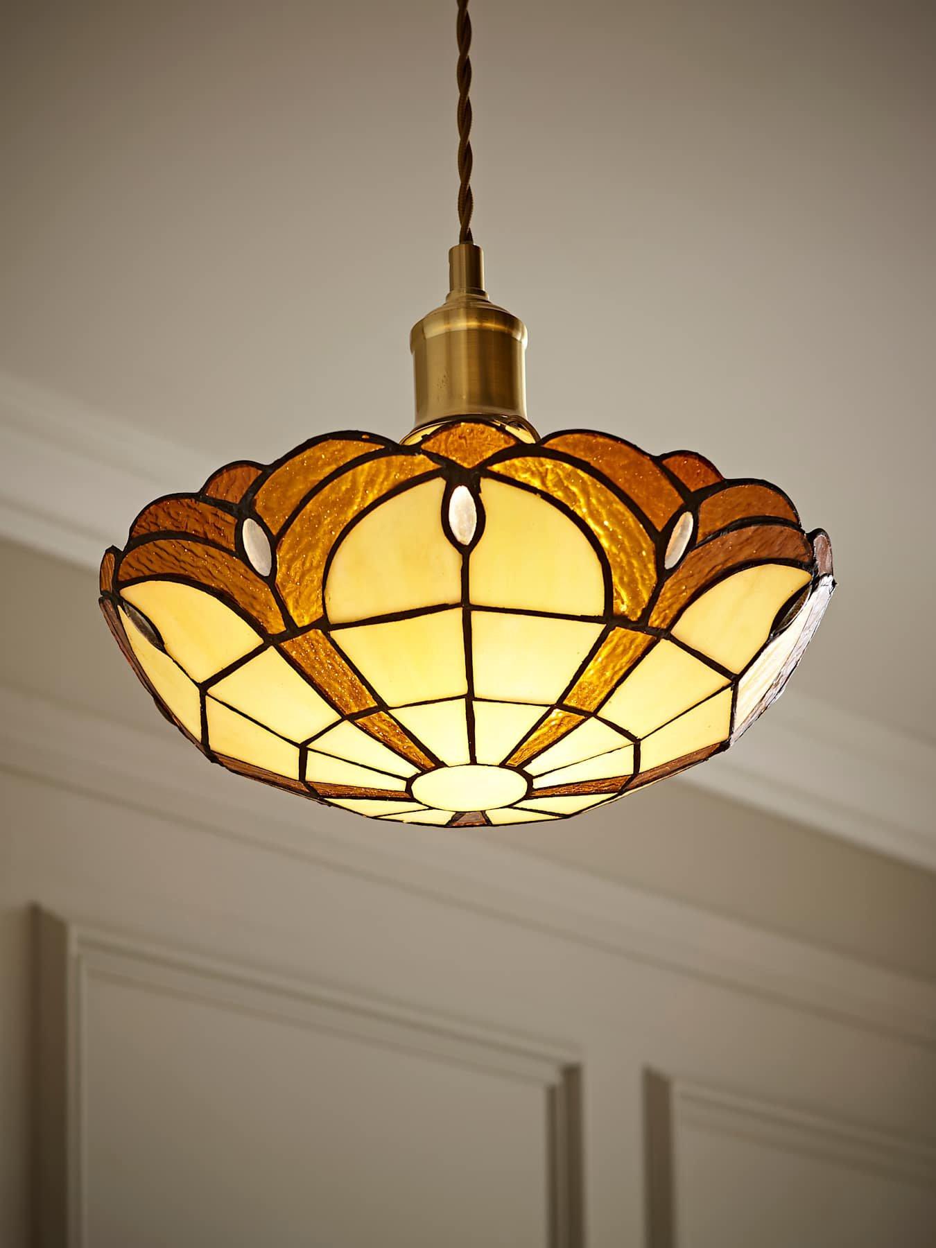 Image 1 of 7 of ValueLights Tiffany Jewel Uplighter Amber
