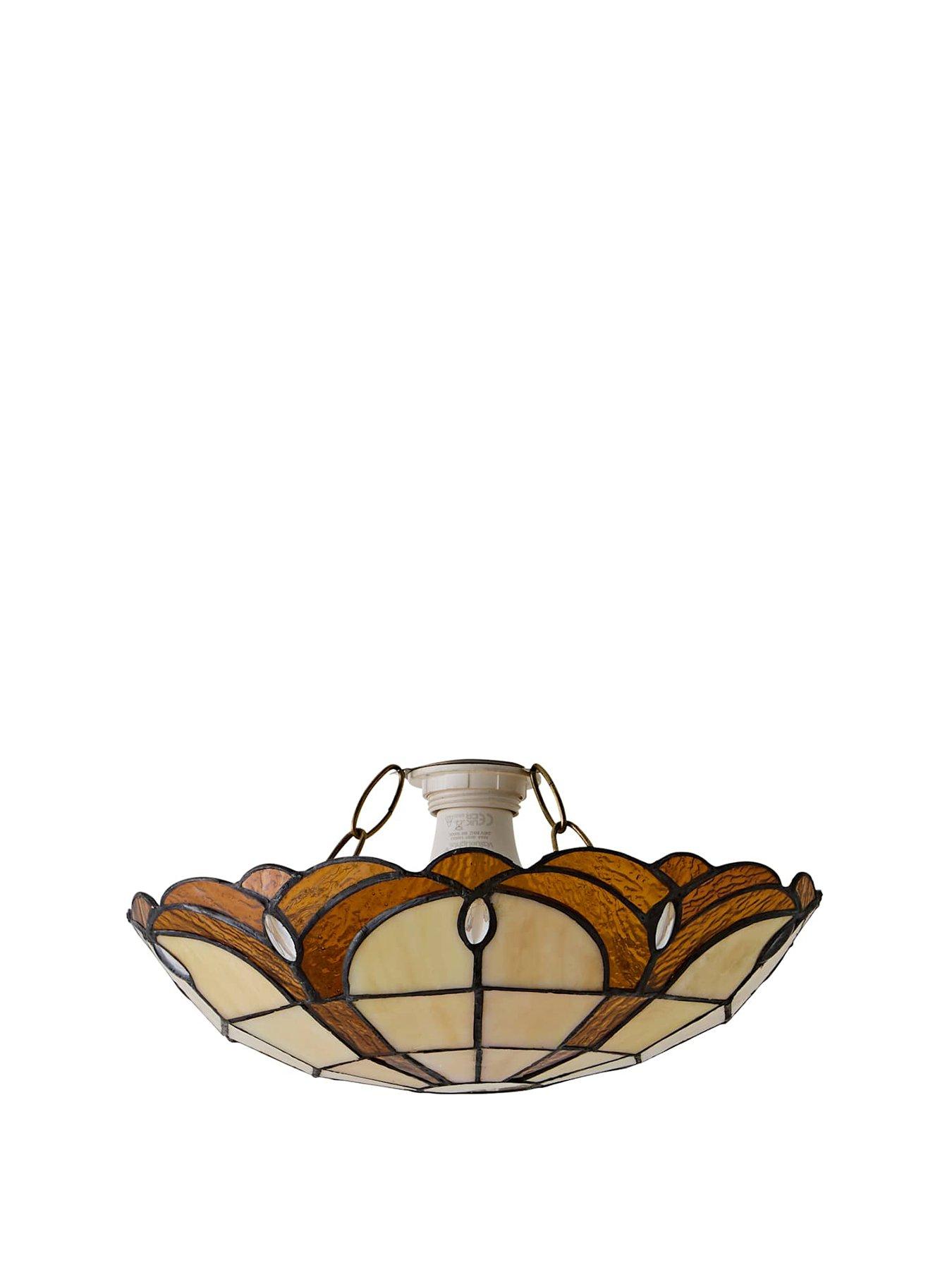 Image 2 of 7 of ValueLights Tiffany Jewel Uplighter Amber