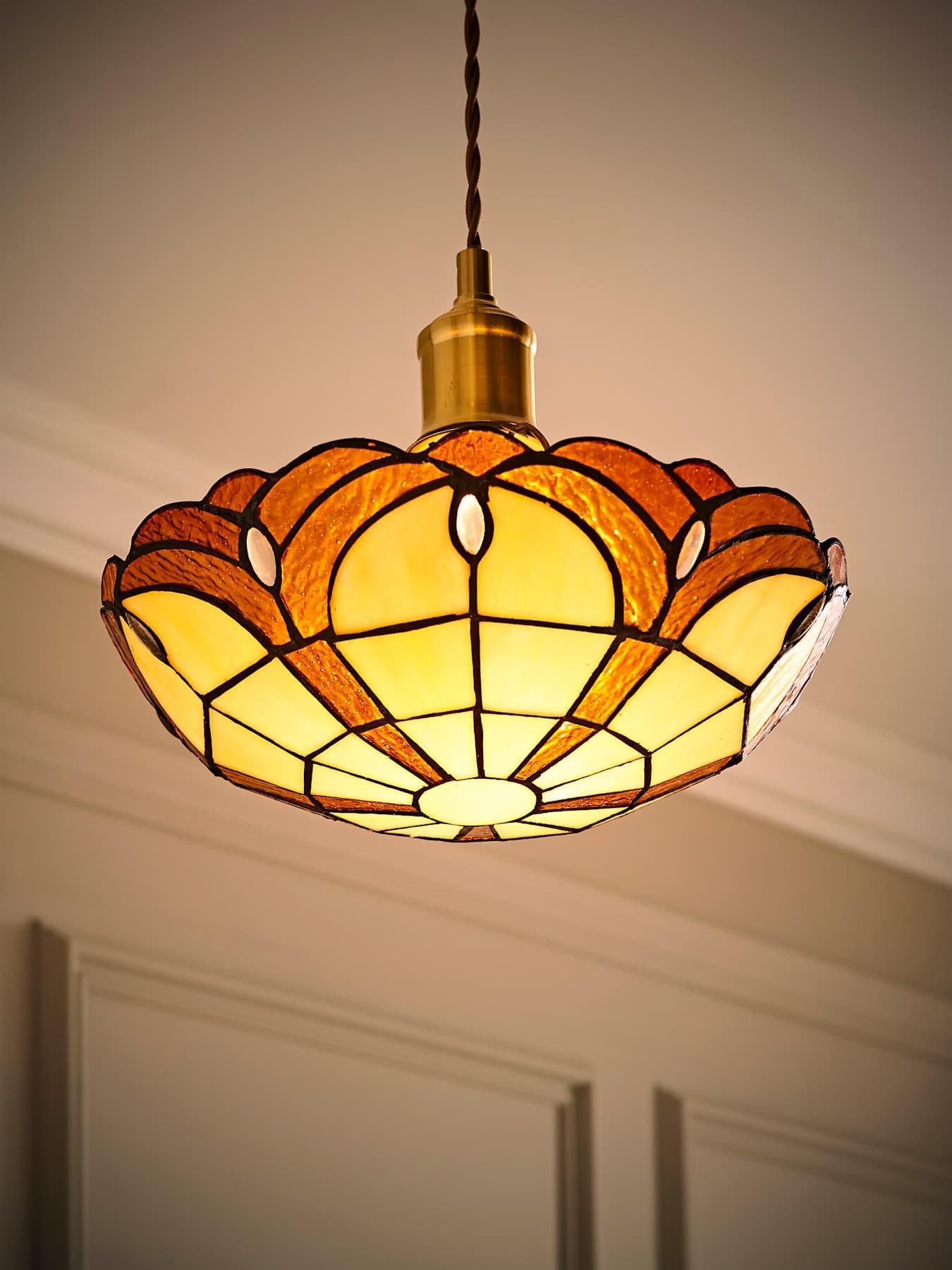 Image 5 of 7 of ValueLights Tiffany Jewel Uplighter Amber