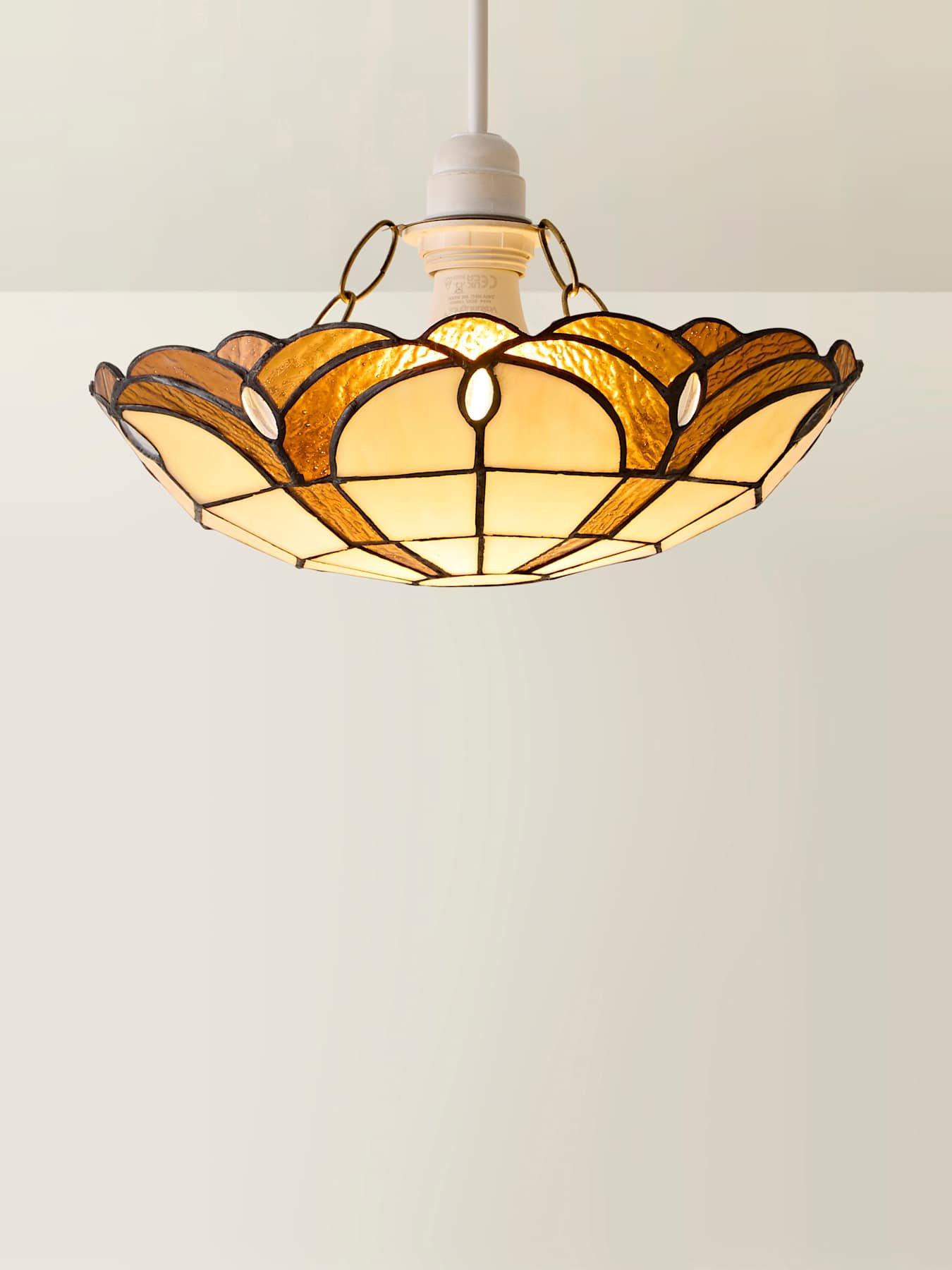 Image 6 of 7 of ValueLights Tiffany Jewel Uplighter Amber