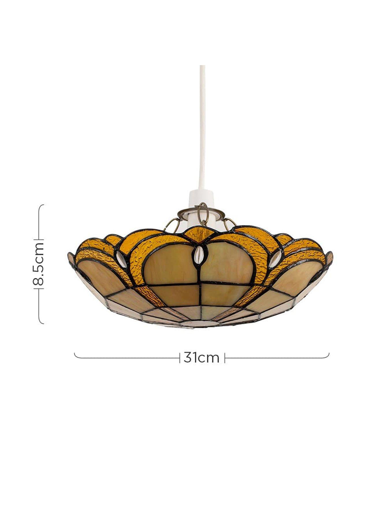 Image 7 of 7 of ValueLights Tiffany Jewel Uplighter Amber