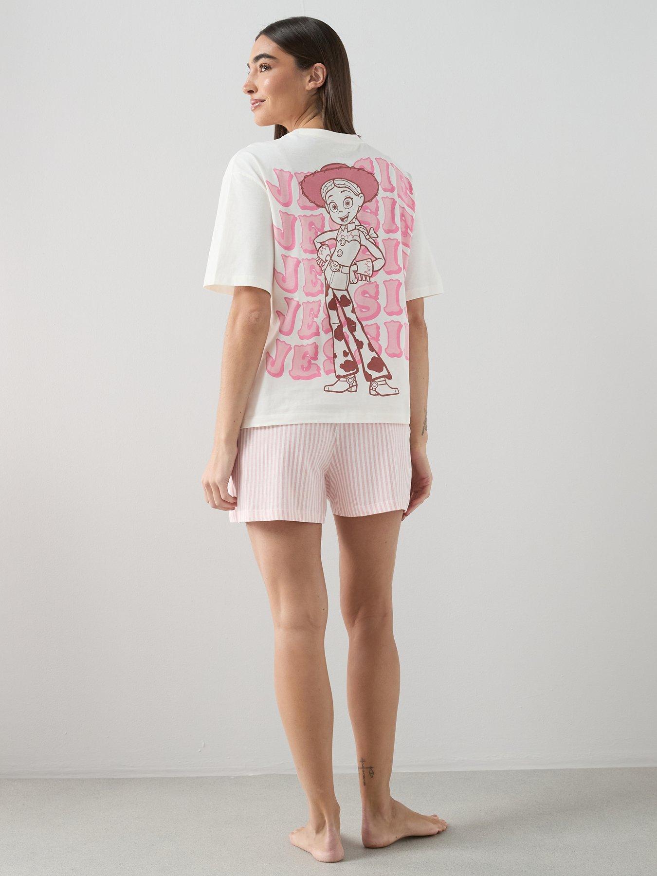 Image 1 of 6 of The Very Collection Jessie Cowgirl Stripe Shortie Set - Pink