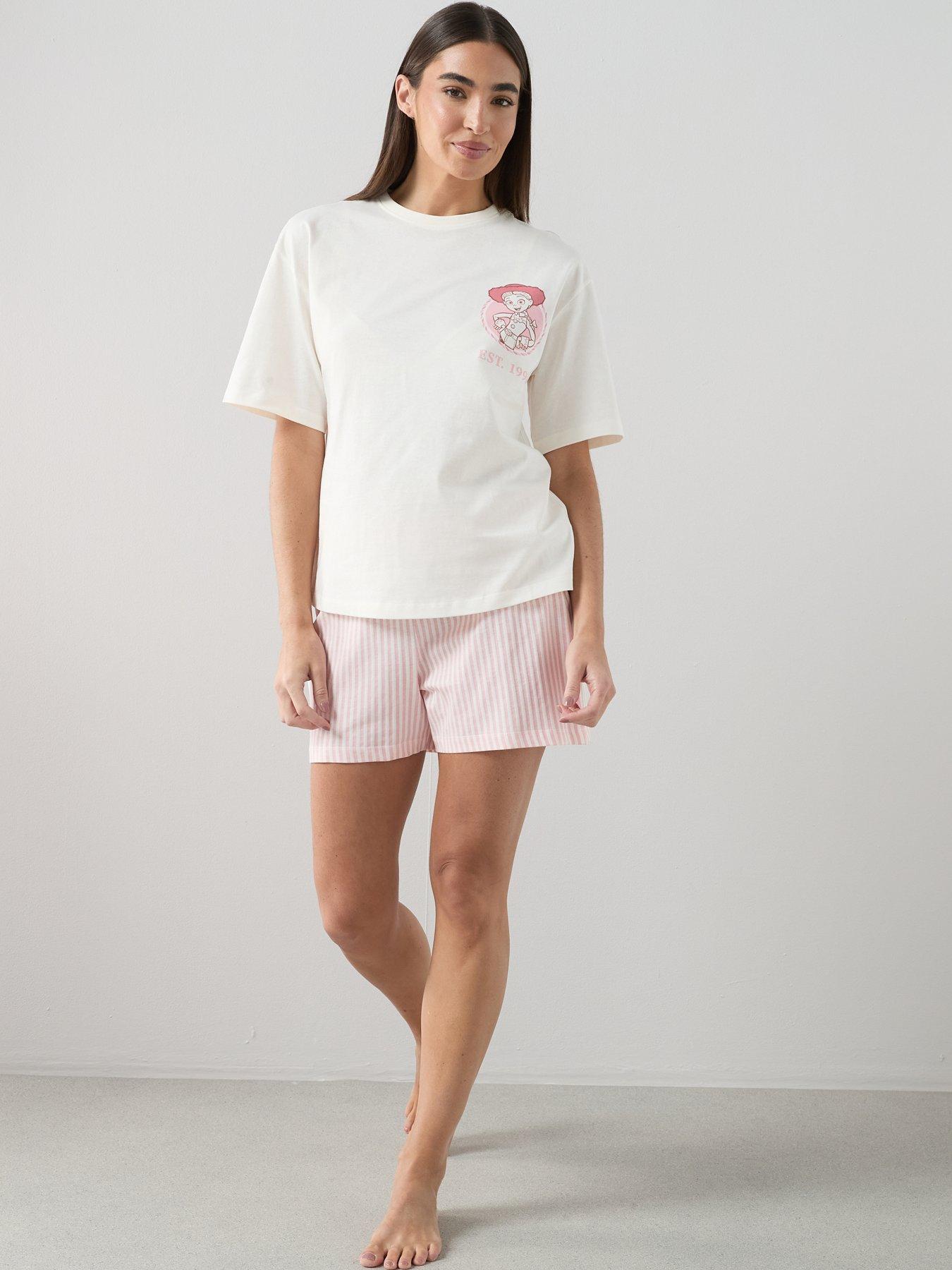 Image 3 of 6 of The Very Collection Jessie Cowgirl Stripe Shortie Set - Pink