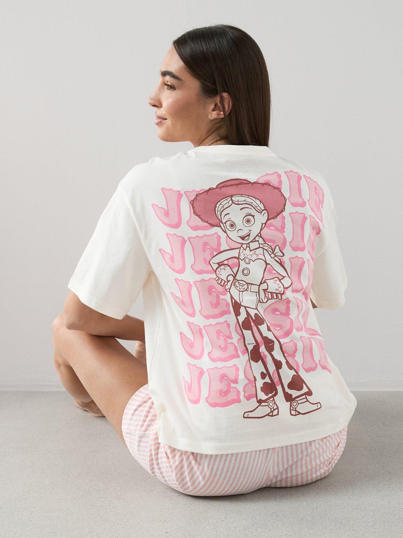Image 6 of 6 of The Very Collection Jessie Cowgirl Stripe Shortie Set - Pink