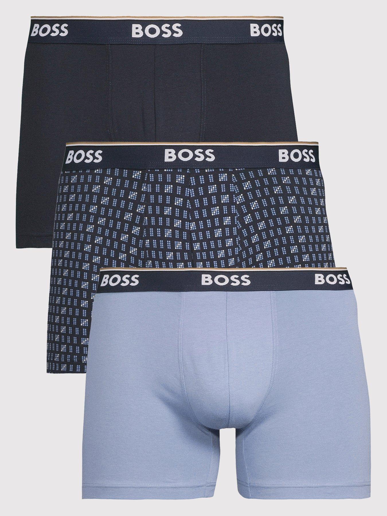 BOSS Boss 3 Pack Power Design Boxer Briefs - Blue