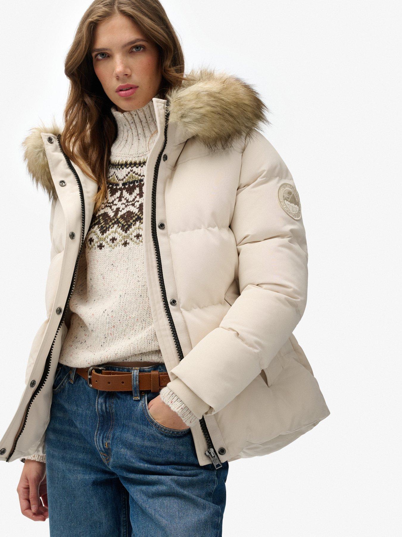 Image 2 of 6 of Superdry Everest 5 Baffle Puffer Jacket - Cream