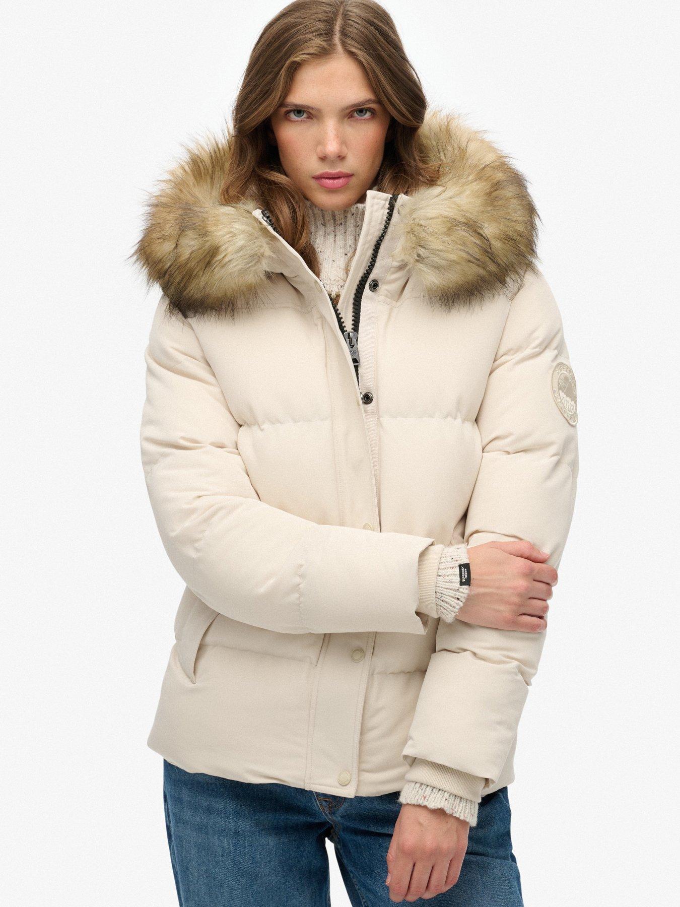 Image 4 of 6 of Superdry Everest 5 Baffle Puffer Jacket - Cream