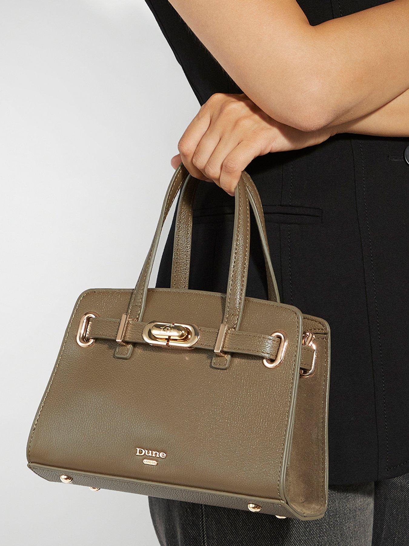 Dune London Dinkydefine Leather Tote Bag - Dark Green