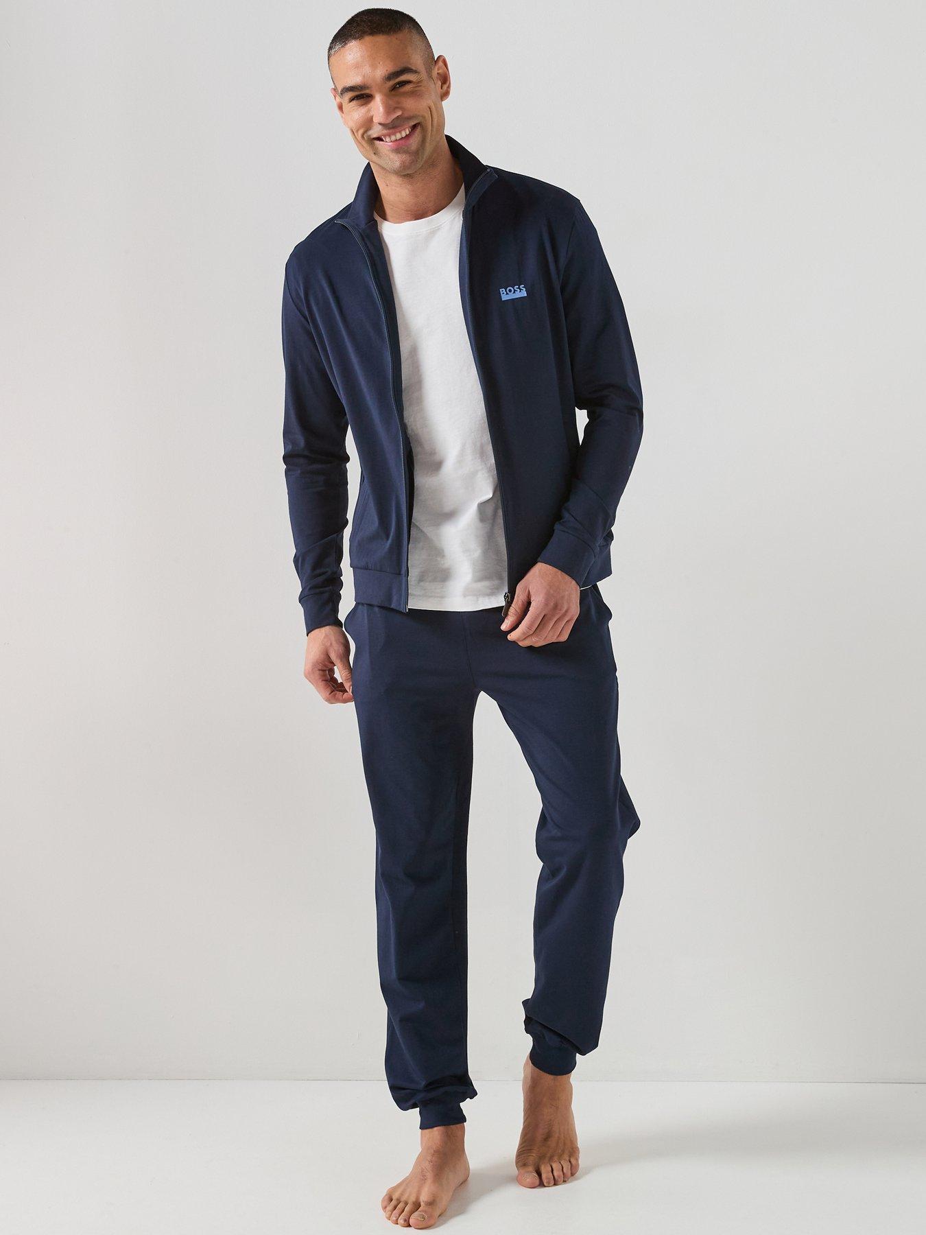 Image 1 of 6 of BOSS Bodywear 365 Long Lounge Pyjama Set - Dark Blue