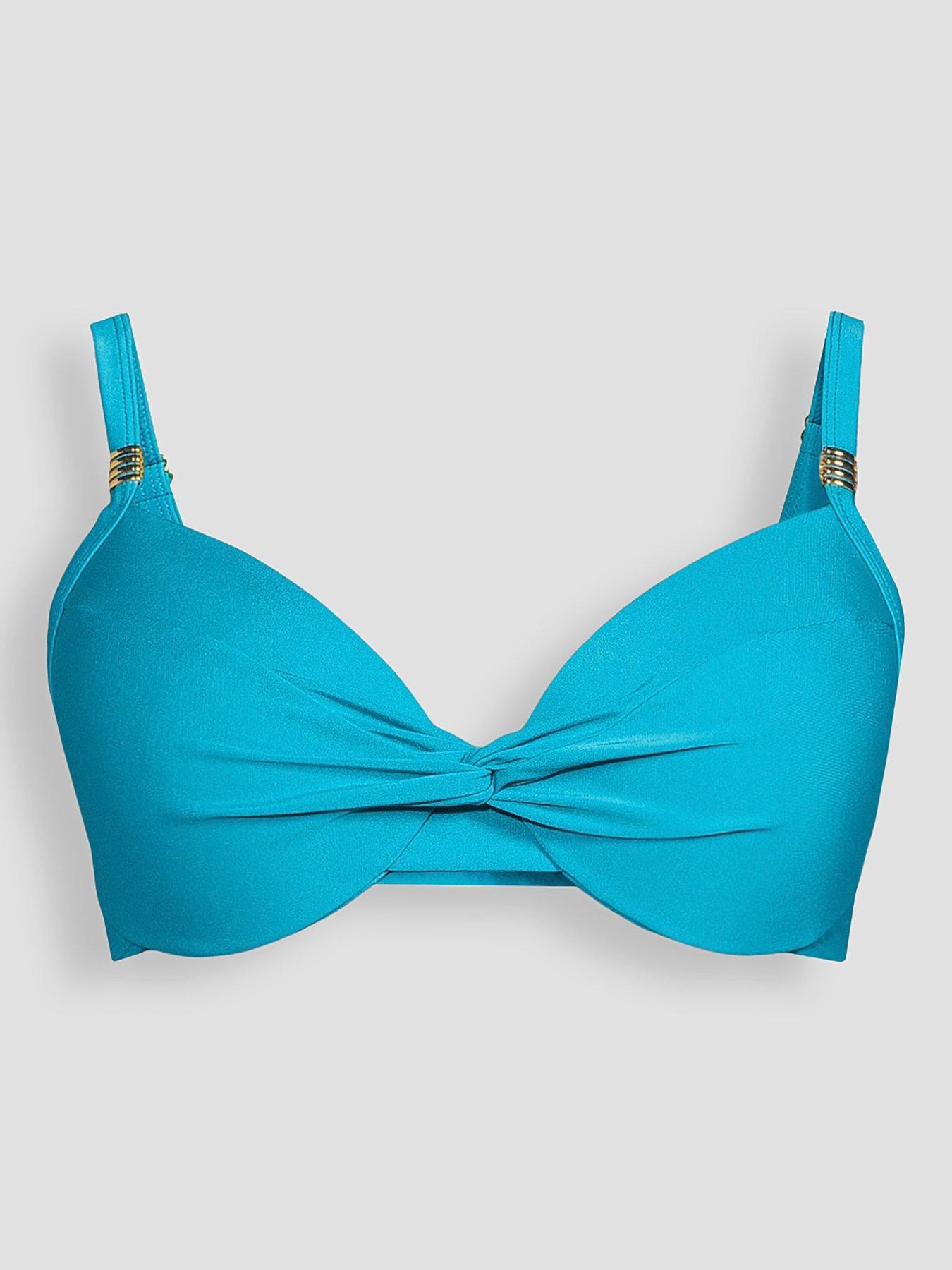 Image 7 of 7 of The Very Collection Mix &amp; Match Twist Underwired Bikini Top - Teal