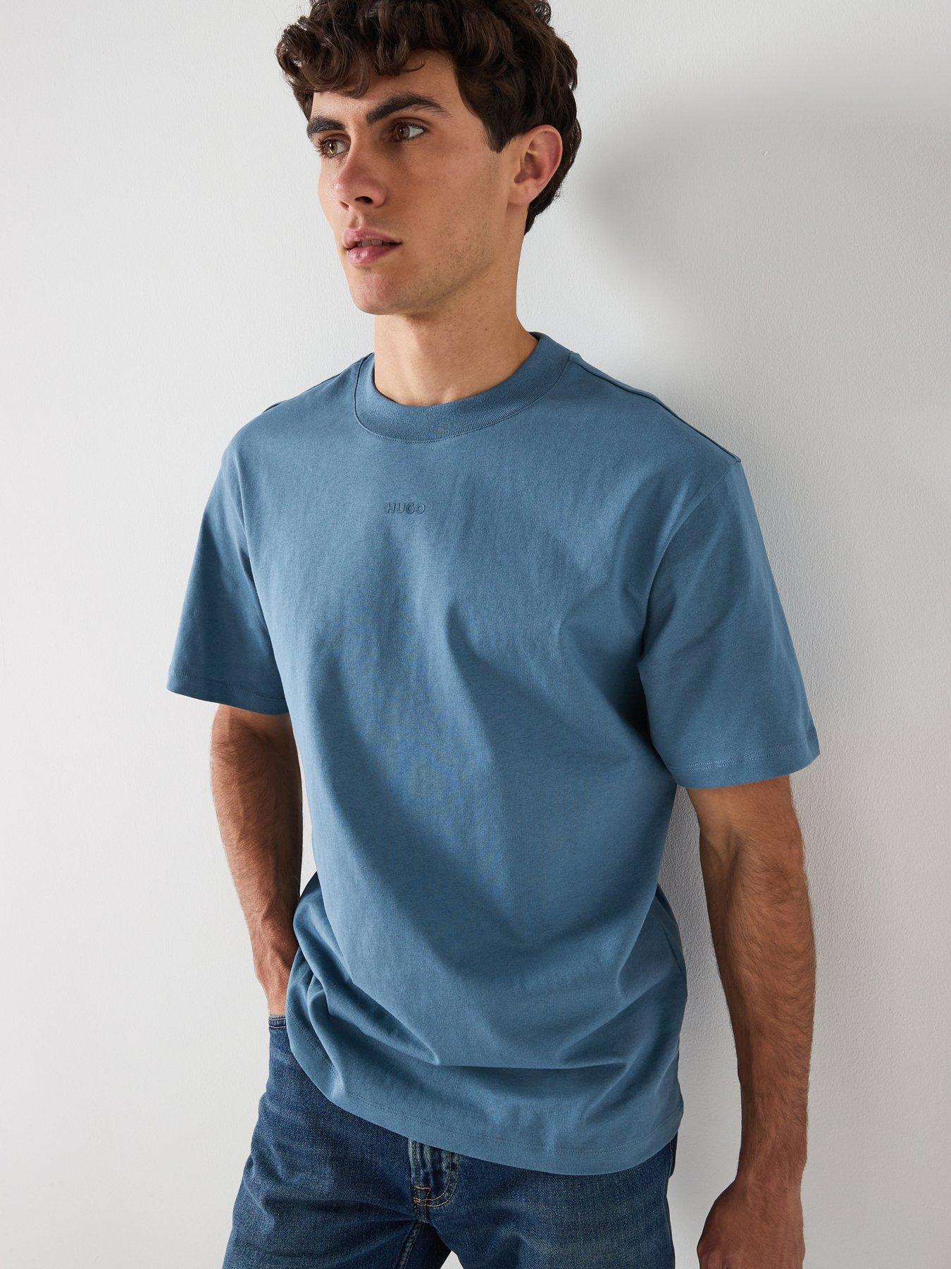 Image 1 of 4 of HUGO Dapolino Centre Logo Relaxed Fit T-Shirt - Blue