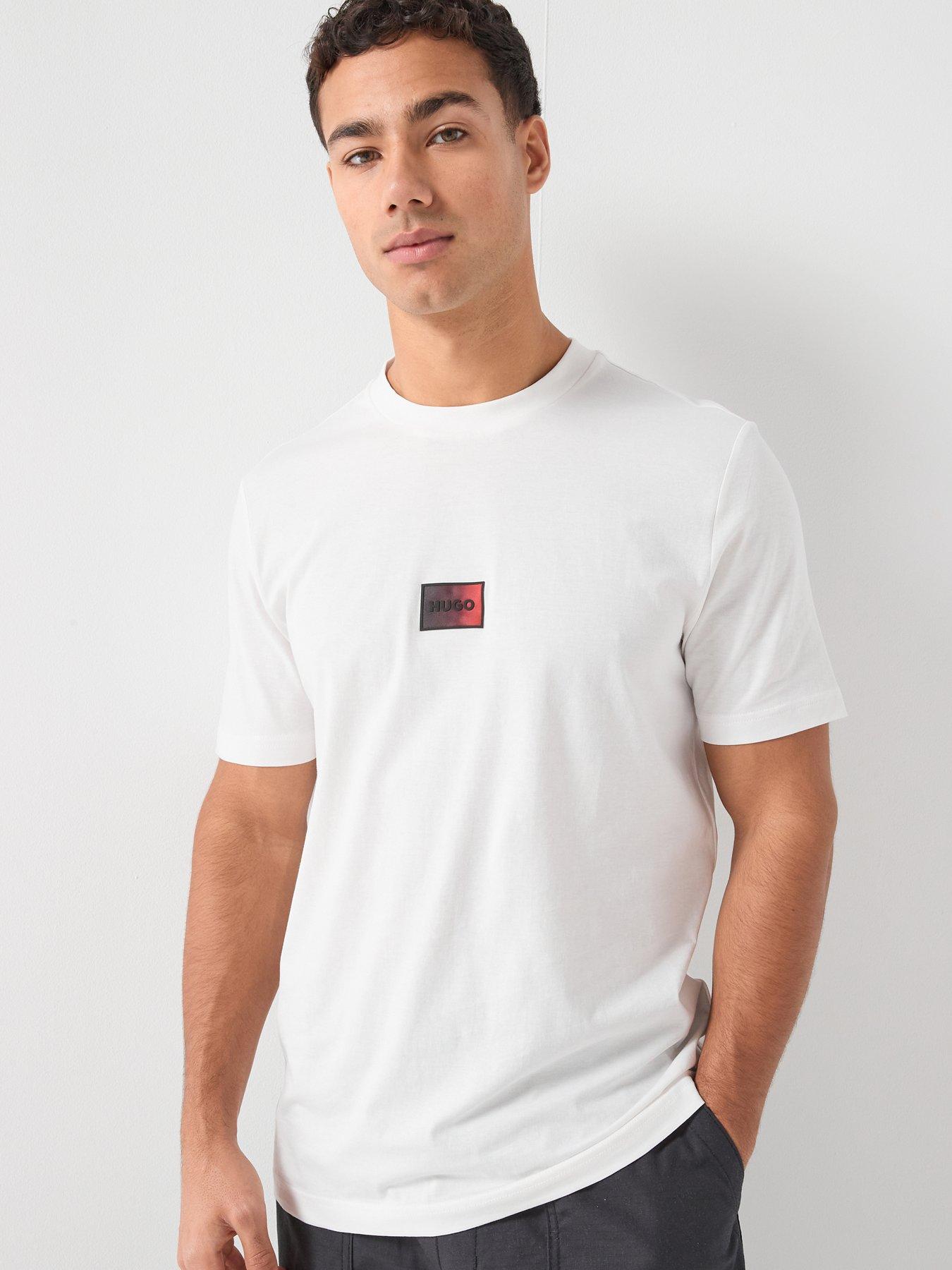 HUGO Danotie Gradient Badge Logo T-Shirt - White