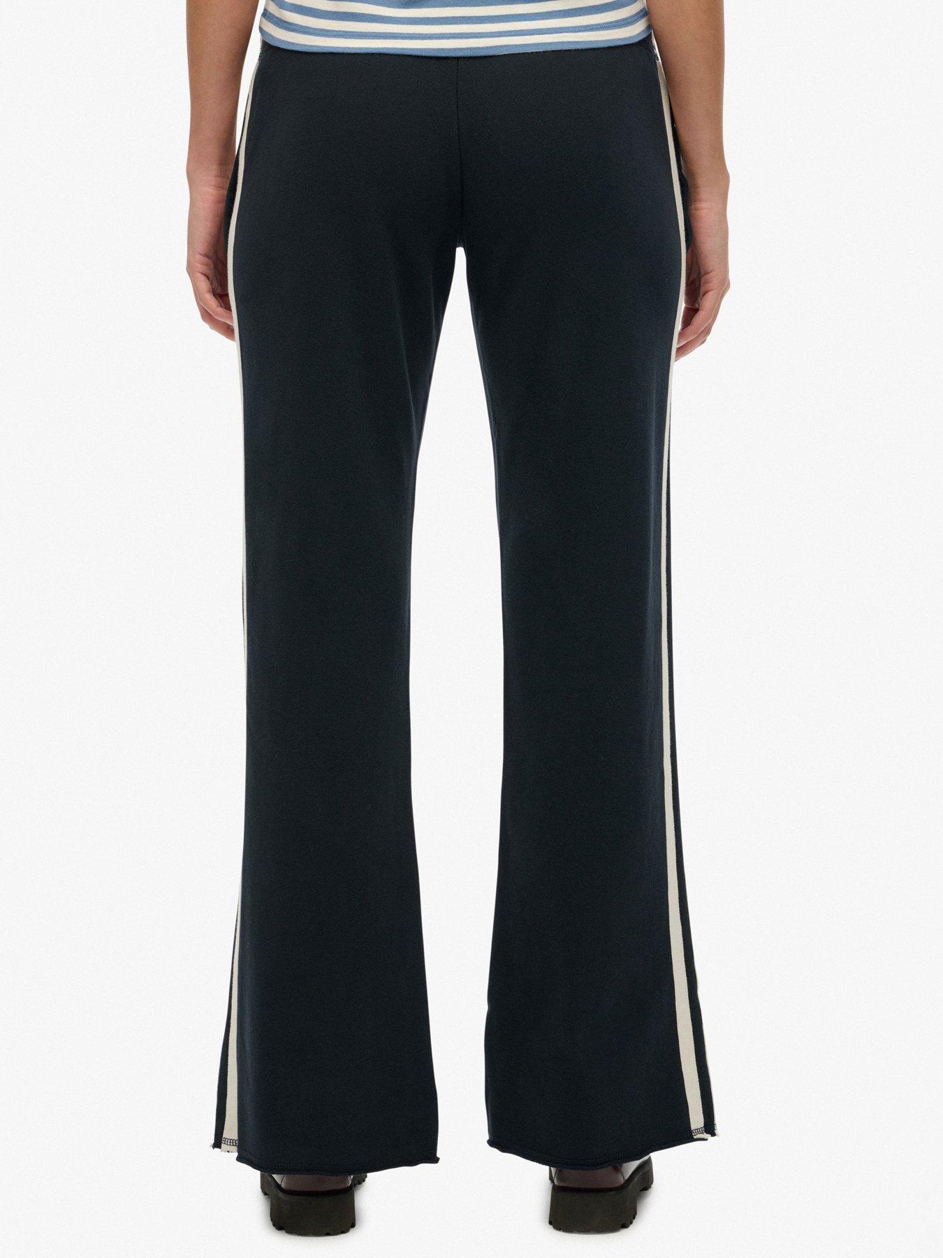Image 2 of 4 of Superdry Athletic Stripe Flare Jogger - Navy