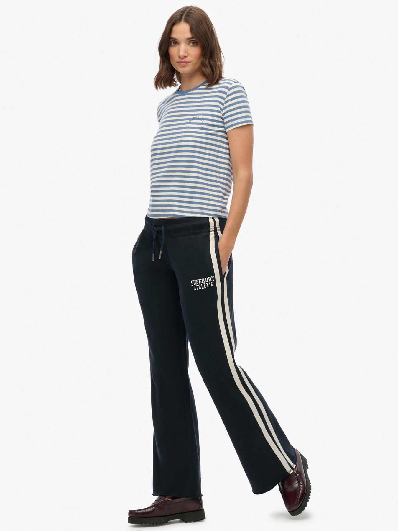 Image 3 of 4 of Superdry Athletic Stripe Flare Jogger - Navy