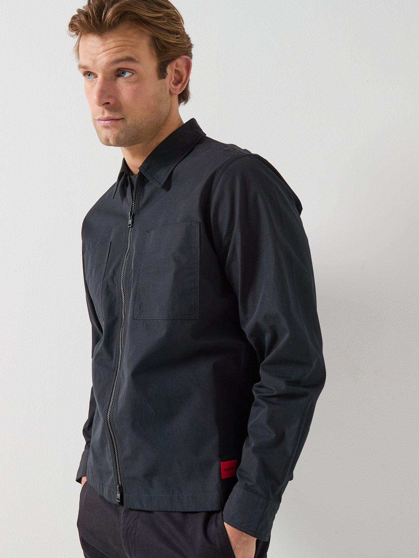 hugo-evalom-zip-through-overshirt-black