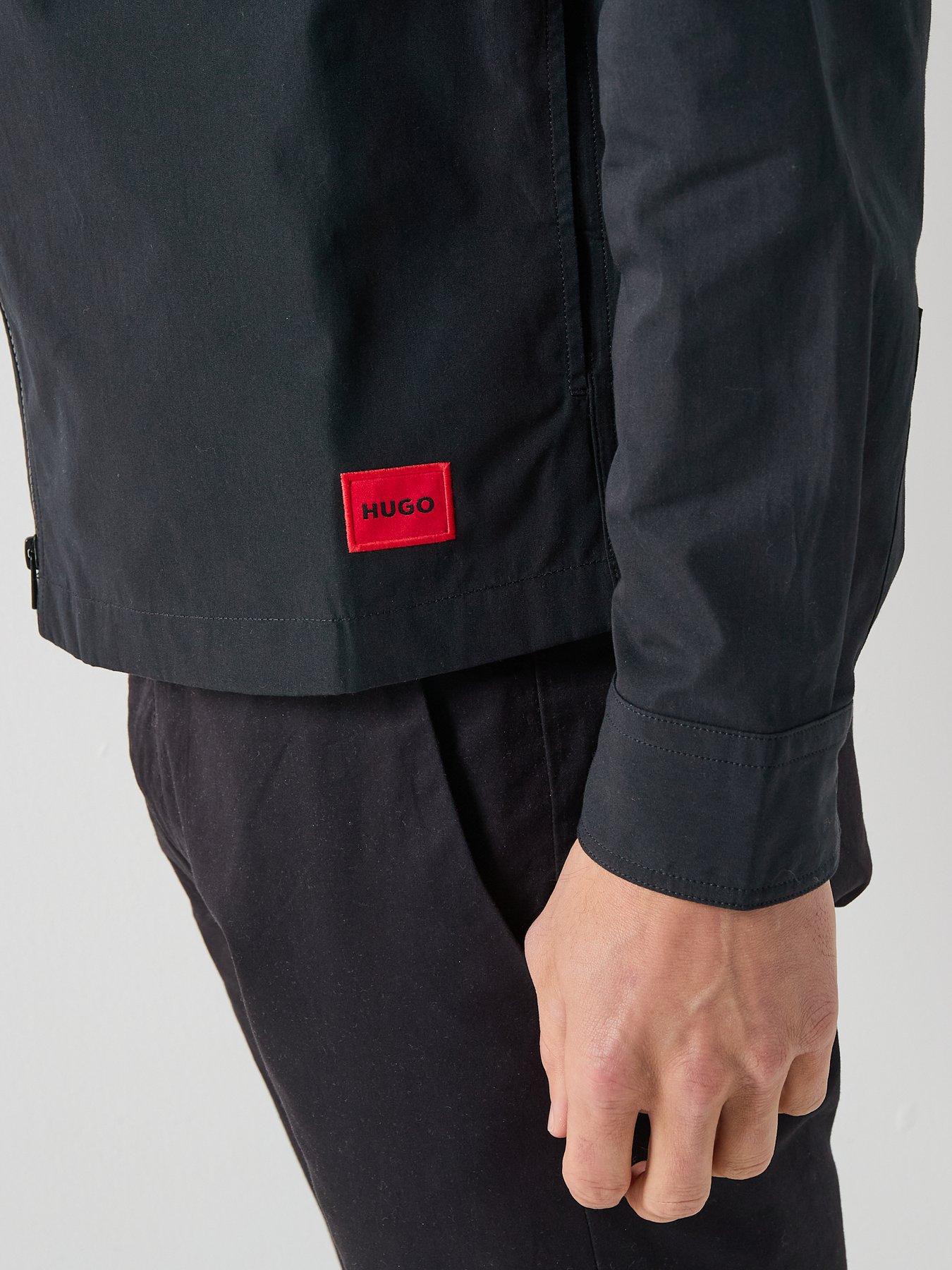 Image 4 of 5 of HUGO Evalom Zip Through Overshirt - Black
