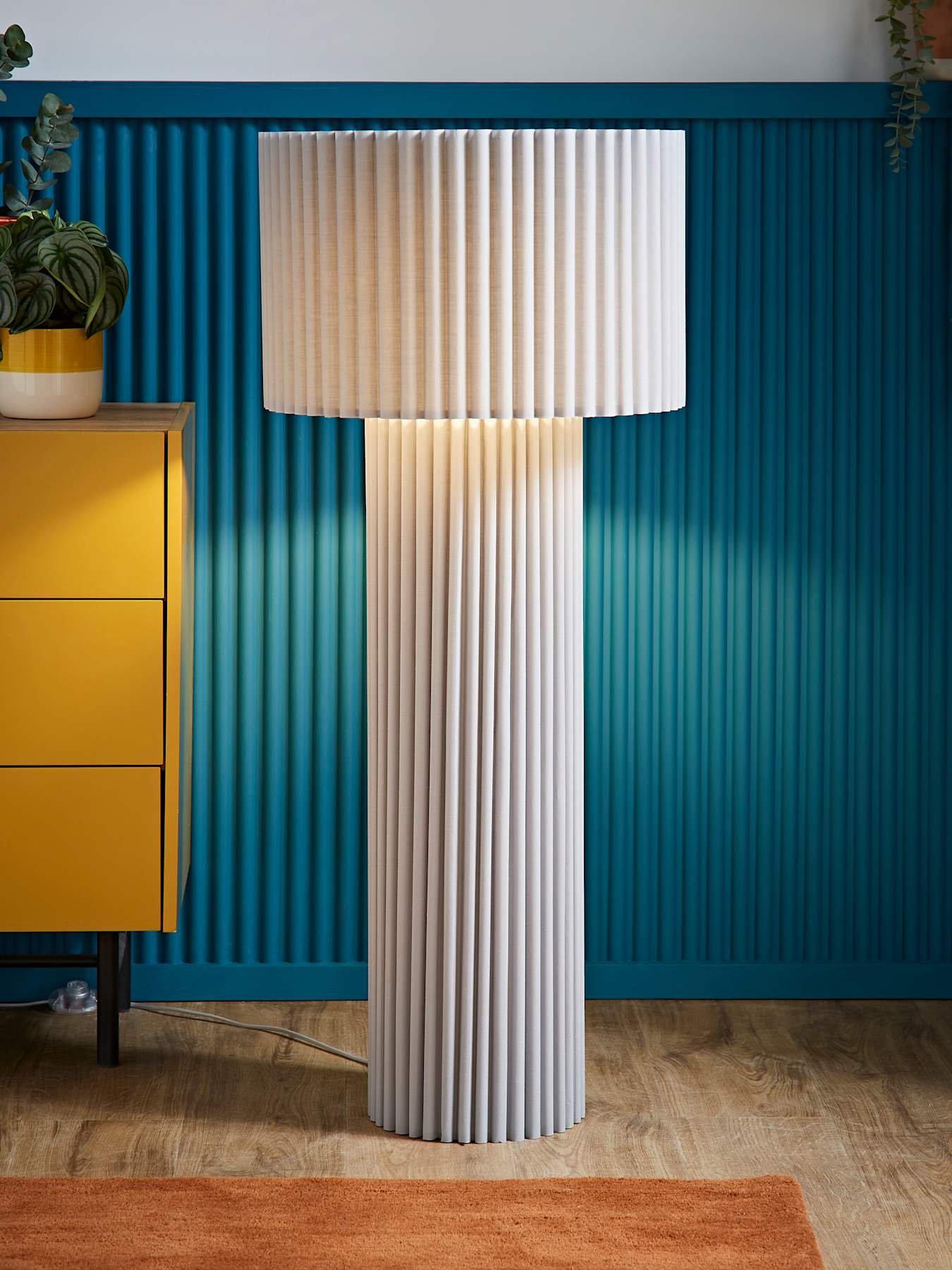 valuelights-lenny-stone-grey-drum-lamp-shade-colour-drench-ribbed-fabric-midi-floor-lamp