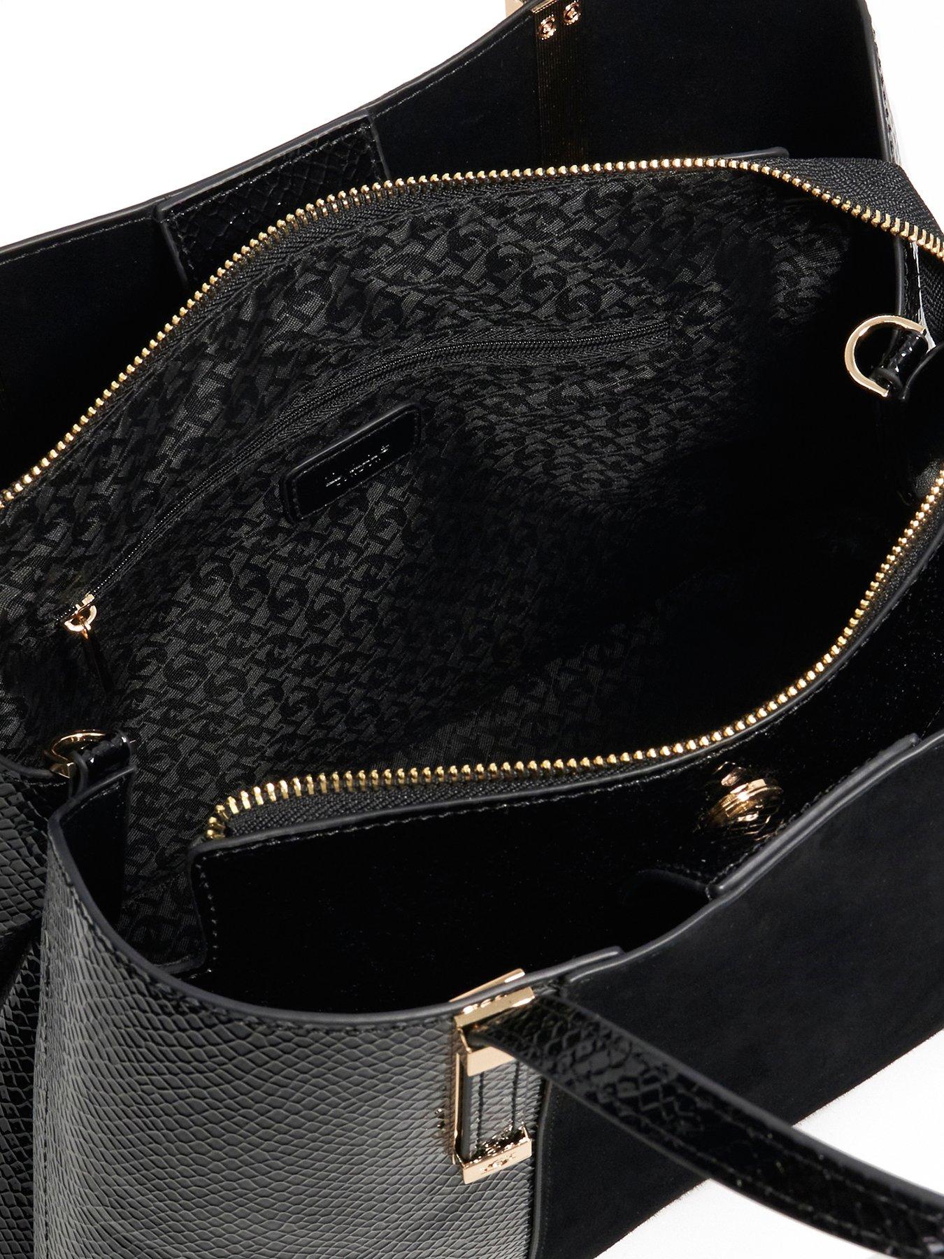 Image 6 of 6 of Dune London Dorry Suede Mix Tote Bag - Black