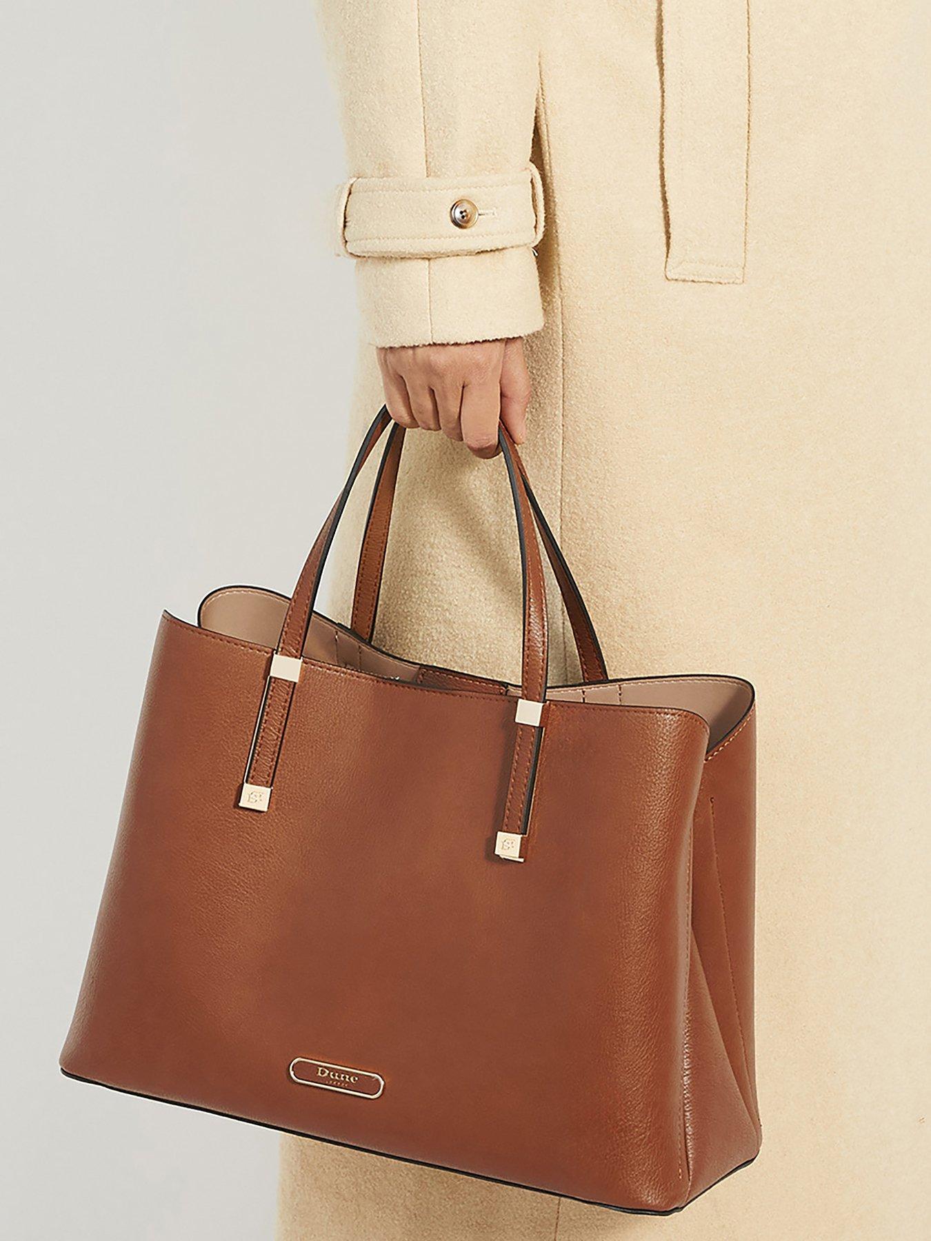dune-london-dorry-branded-hardware-tote-bag-tanfront