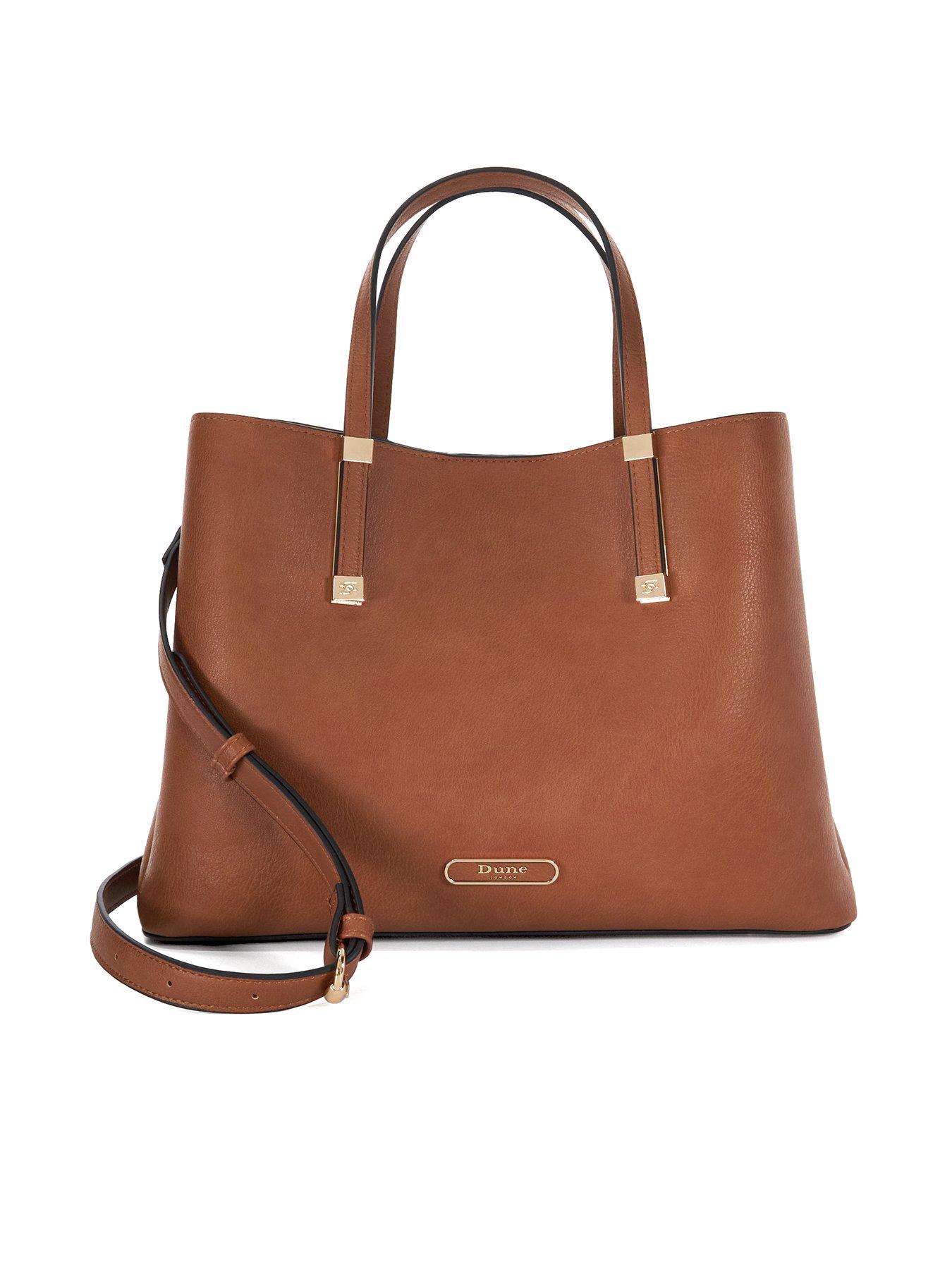 dune-london-dorry-branded-hardware-tote-bag-tanstillFront