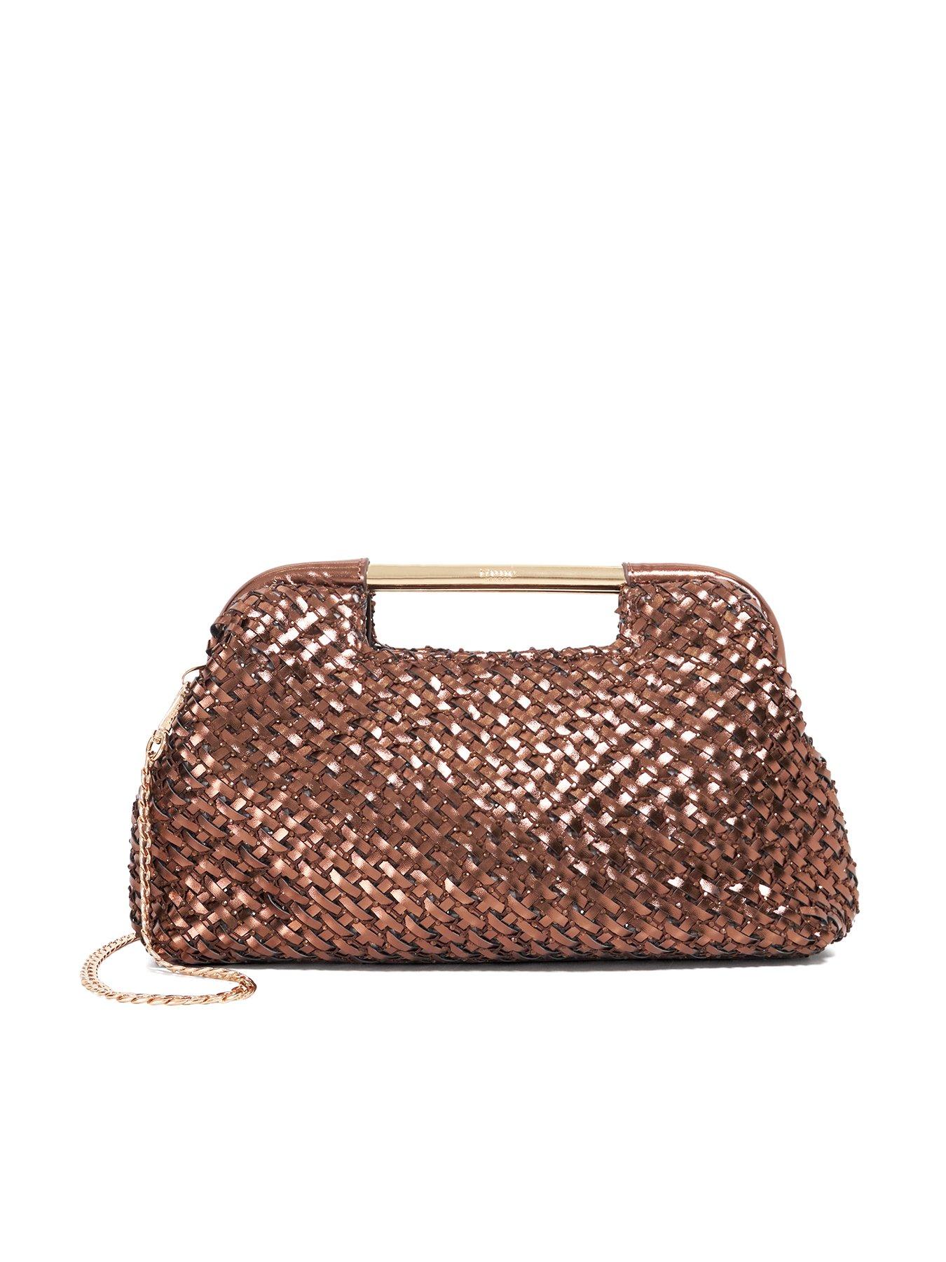 dune-london-expression-woven-grab-bag-with-chain-handle-bronze