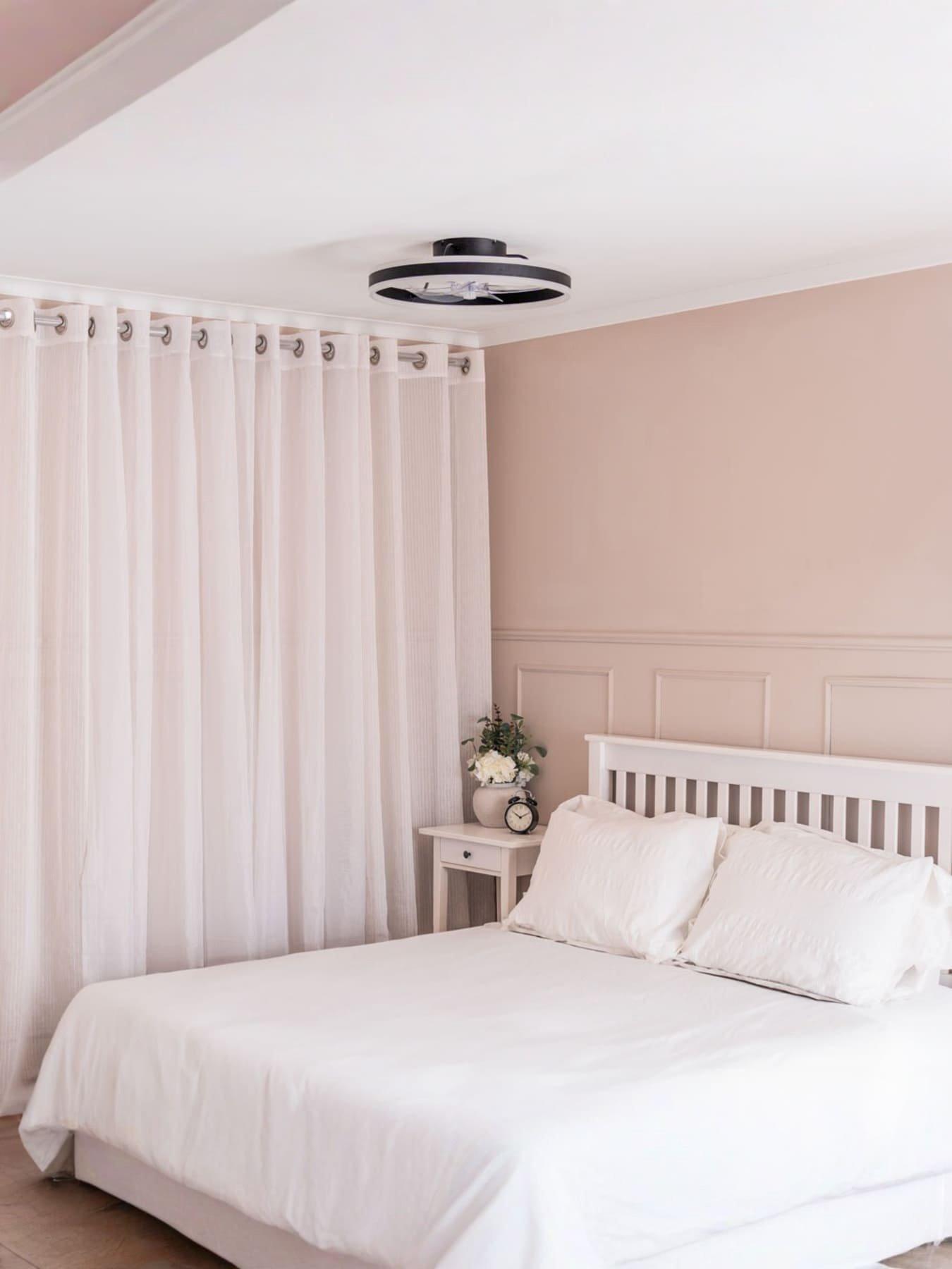 valuelights-infinity-matt-black-circle-integrated-led-ceiling-fan-with-remote-control