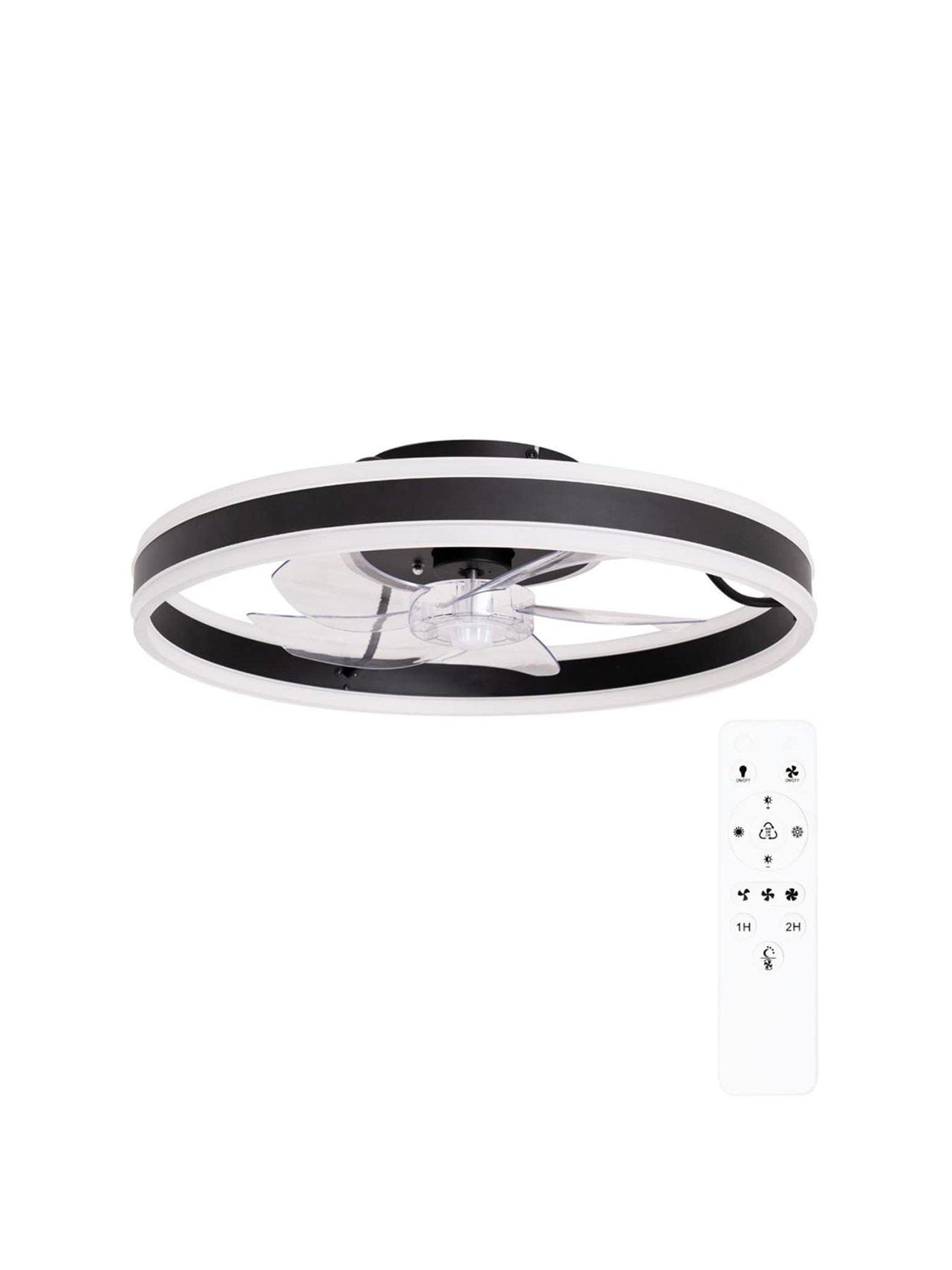 valuelights-infinity-matt-black-circle-integrated-led-ceiling-fan-with-remote-controlstillFront