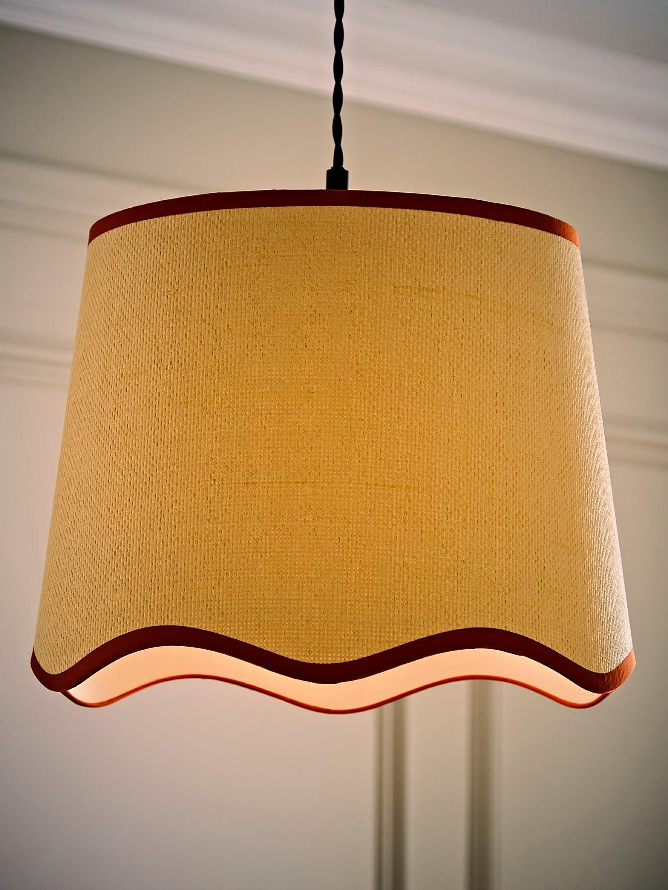 Image 3 of 6 of ValueLights Dutton Large Scallop Bottom Shade With Rust Trim