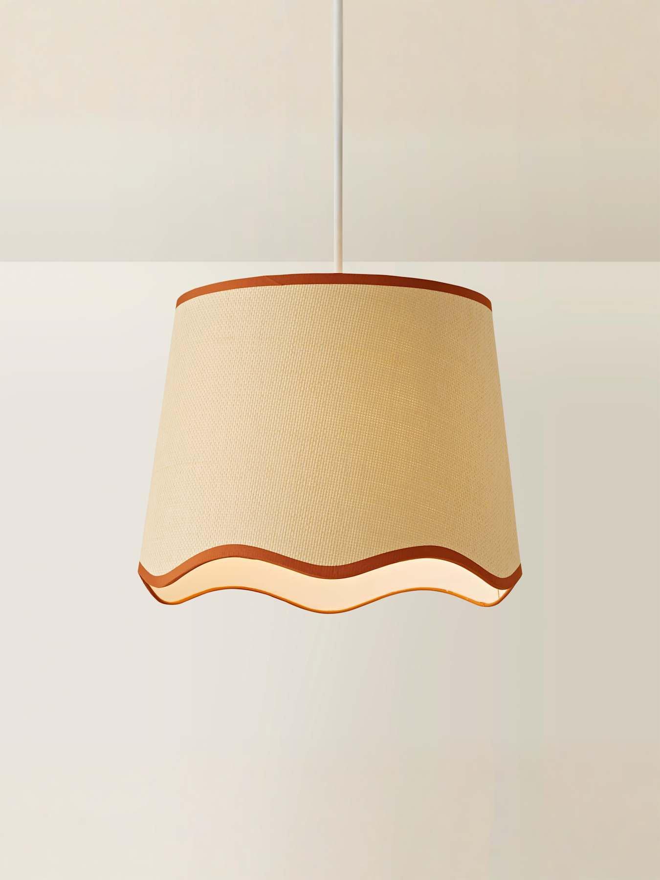 Image 4 of 6 of ValueLights Dutton Large Scallop Bottom Shade With Rust Trim