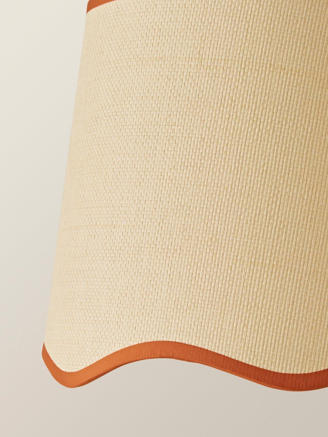 Image 5 of 6 of ValueLights Dutton Large Scallop Bottom Shade With Rust Trim