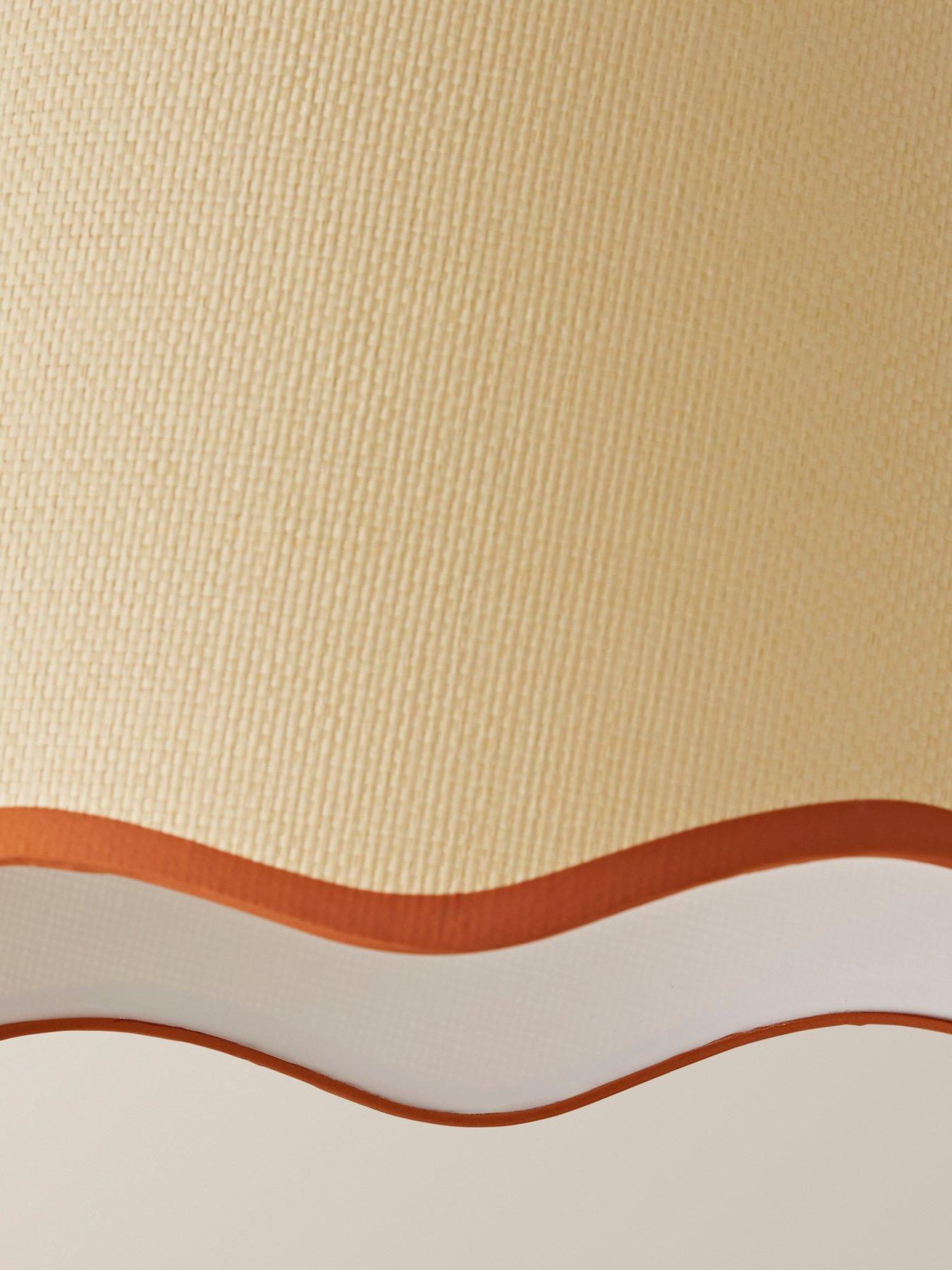 Image 6 of 6 of ValueLights Dutton Large Scallop Bottom Shade With Rust Trim
