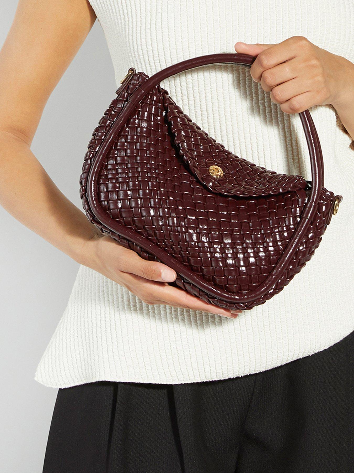 Image 1 of 6 of Dune London Dinideliberate Small Woven Bag - Burgundy
