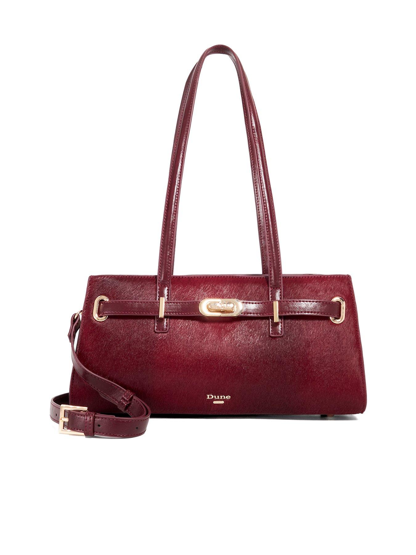 dune-london-depend-leather-shoulder-bag-redstillFront