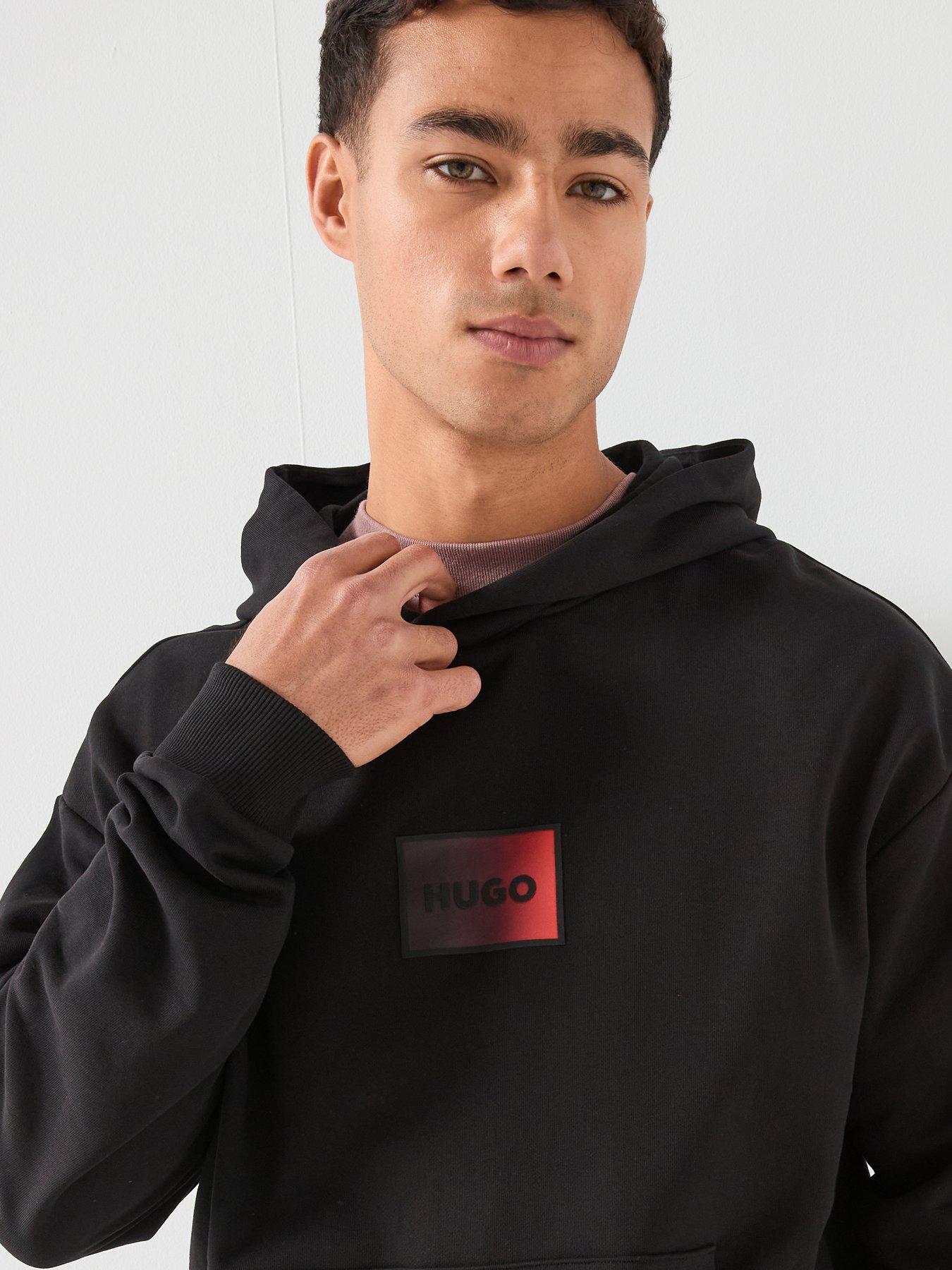Image 4 of 5 of HUGO Danohood Gradient Badge Logo Overhead Hoodie - Black