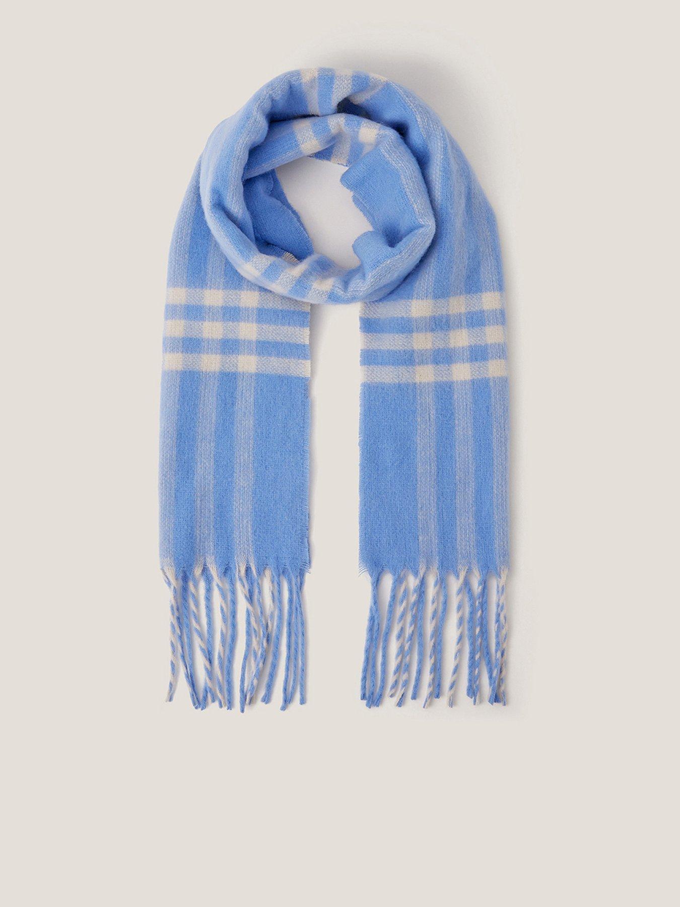 Image 1 of 3 of Monsoon Felix Brushed Check Scarf - Blue
