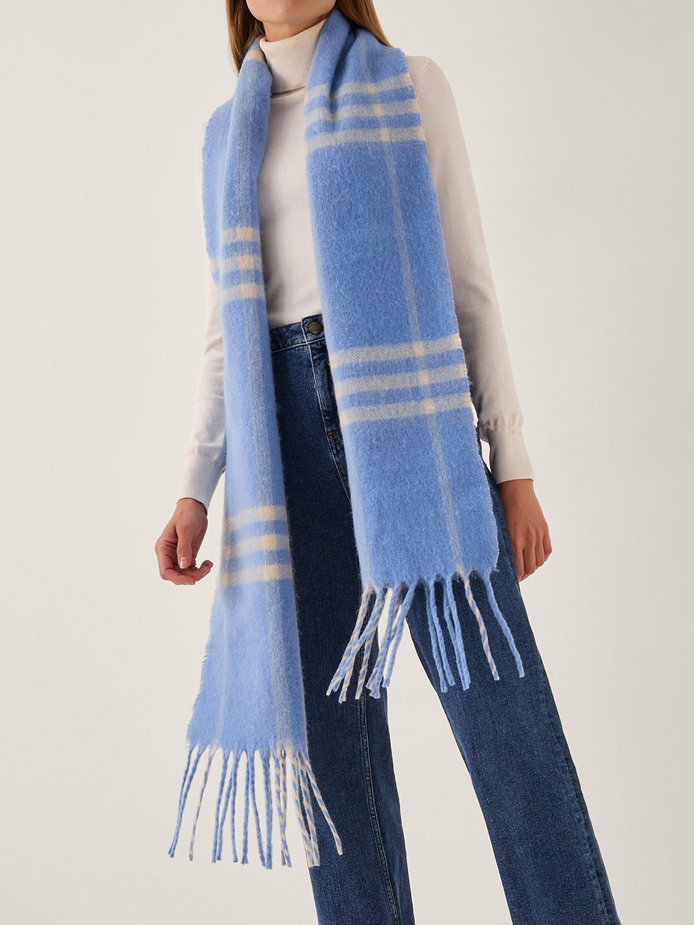 Image 2 of 3 of Monsoon Felix Brushed Check Scarf - Blue