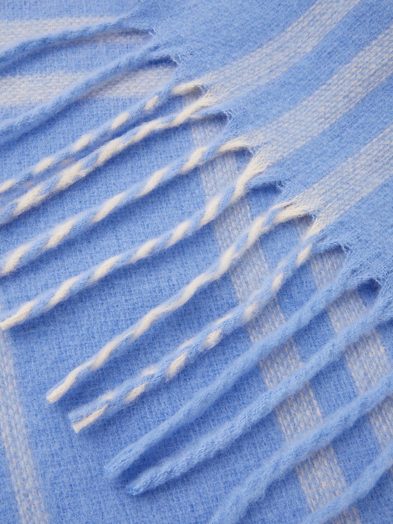 Image 3 of 3 of Monsoon Felix Brushed Check Scarf - Blue