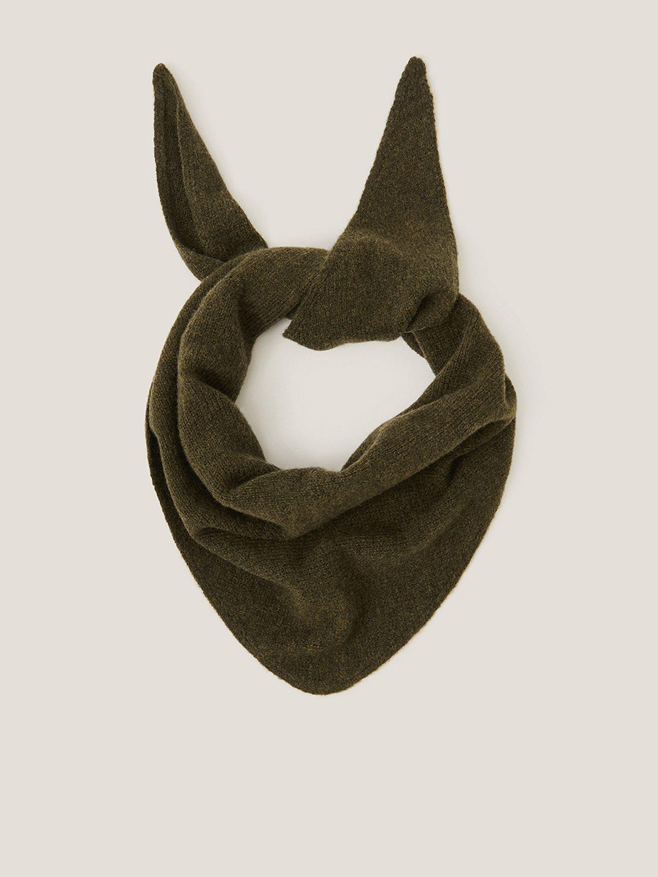 Image 1 of 2 of Monsoon Fae Knit Triangle Scarf - Green